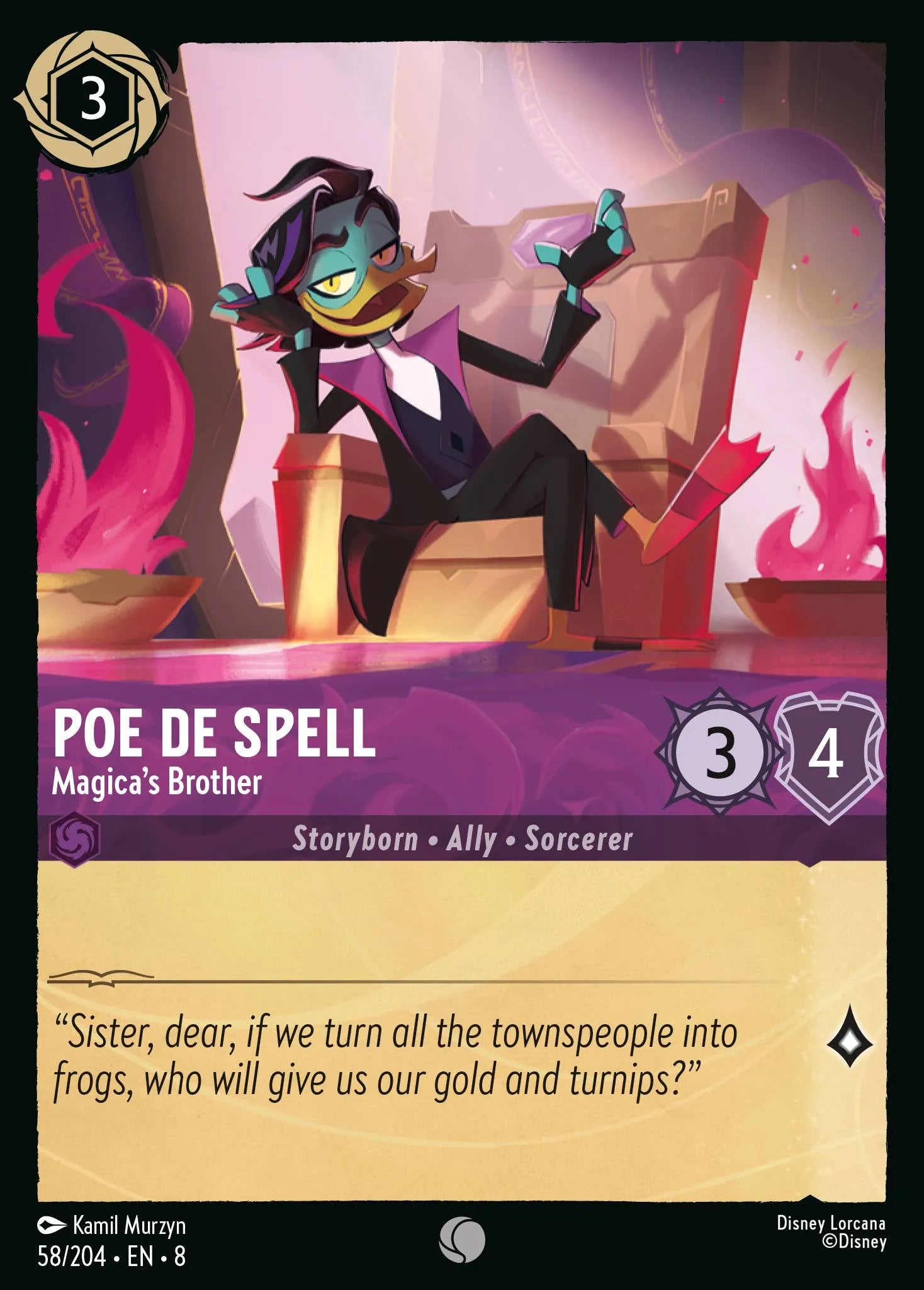 Poe De Spell - Magica's Brother | Reign of Jafar #58 (Near Mint Foil) | Disney Lorcana Single Australia (Near Mint)