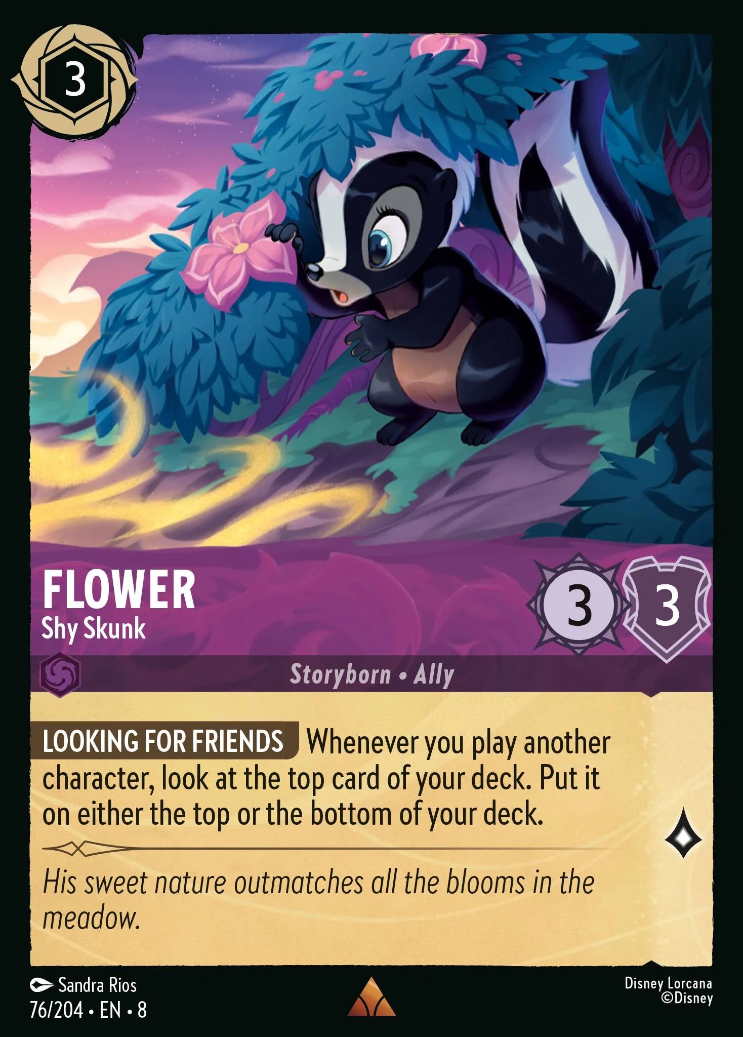 Flower - Shy Skunk | Reign of Jafar #76 (Near Mint Foil) | Disney Lorcana Single Australia (Near Mint)