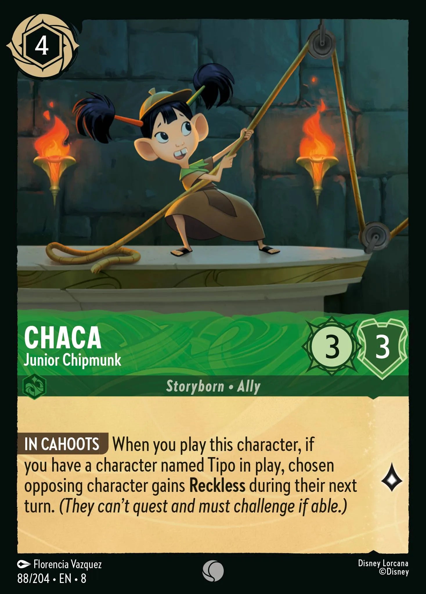 Chaca - Junior Chipmunk | Reign of Jafar #88 (Near Mint) | Disney Lorcana Single Australia (Near Mint)
