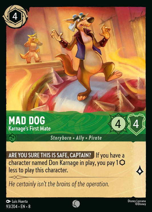 Mad Dog - Karnage's First Mate | Reign of Jafar #93 (Near Mint Foil) | Disney Lorcana Single Australia (Near Mint)