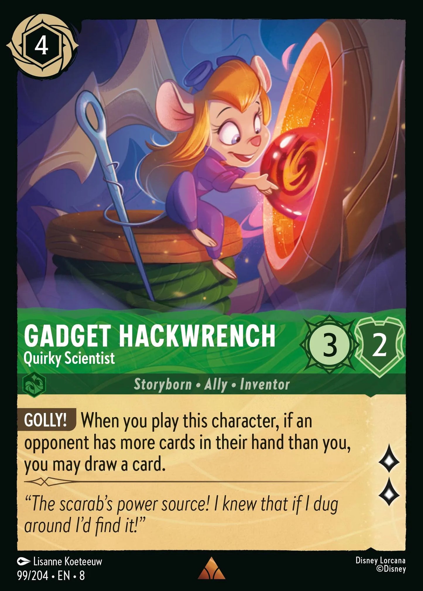 Gadget Hackwrench - Quirky Scientist | Reign of Jafar #99 (Near Mint Foil) | Disney Lorcana Single Australia (Near Mint)