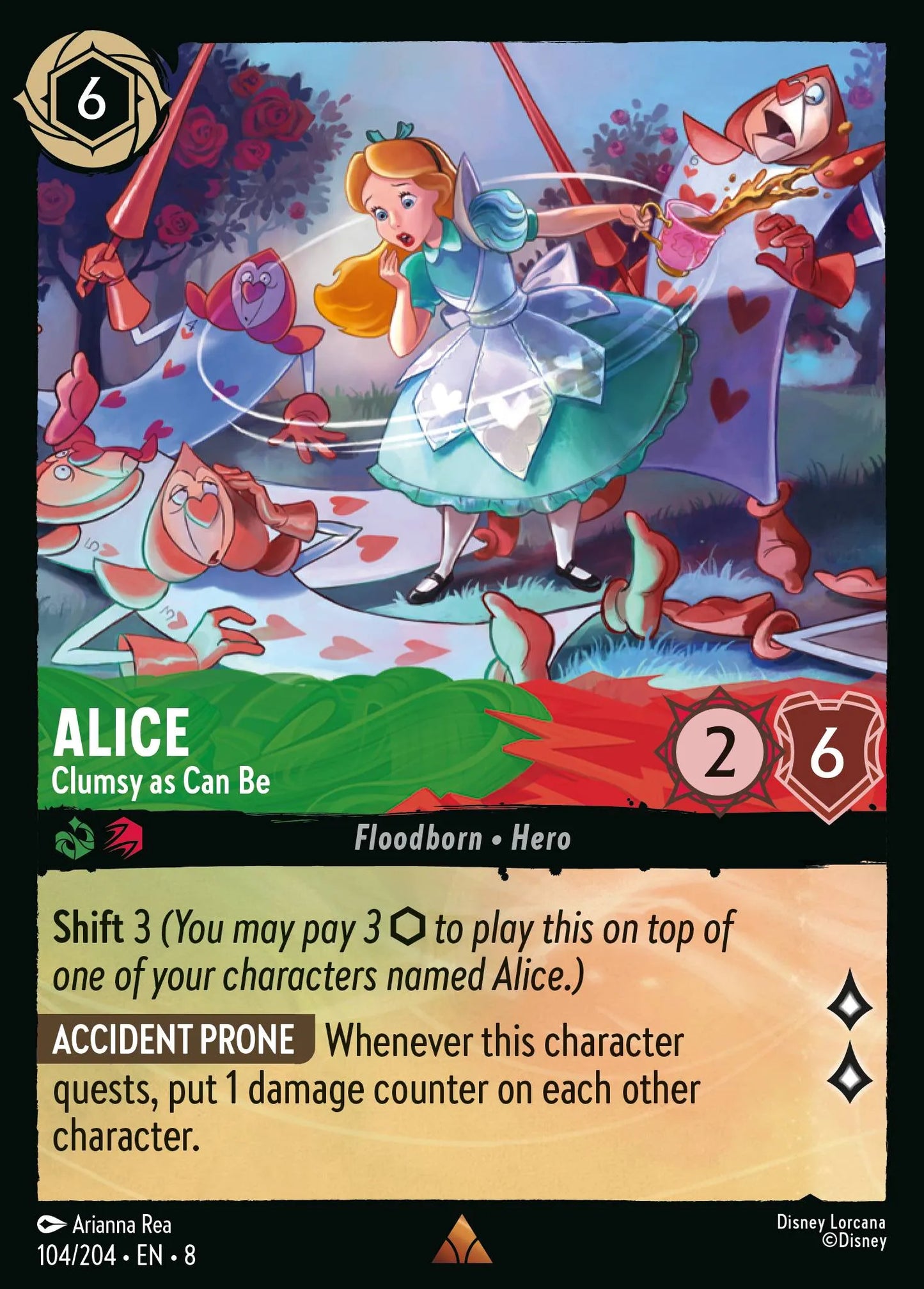 Alice - Clumsy as Can Be | Reign of Jafar #104 (Near Mint Foil) | Disney Lorcana Single Australia (Near Mint)