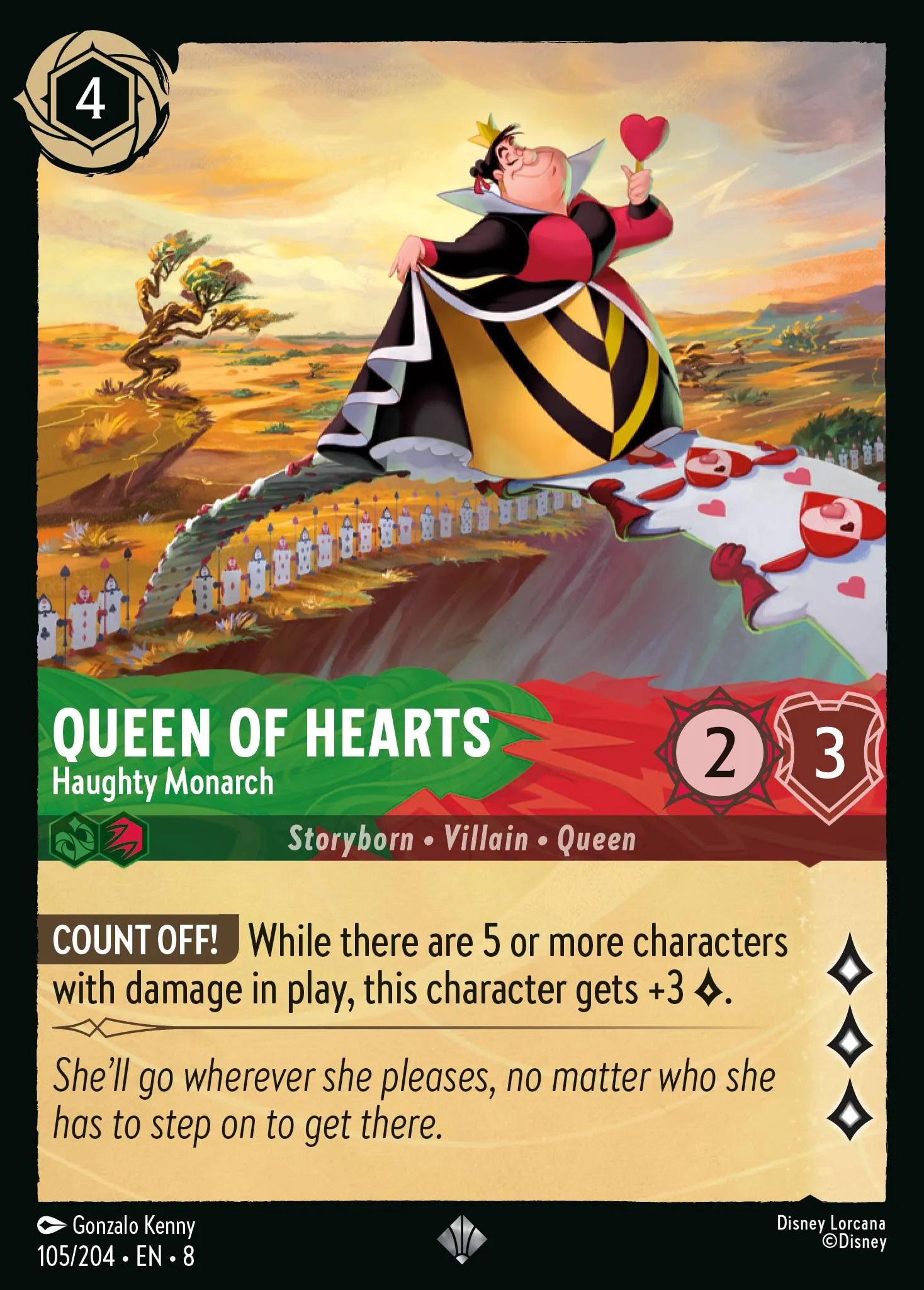 Queen of Hearts - Haughty Monarch | Reign of Jafar #105 (Near Mint Foil) | Disney Lorcana Single Australia (Near Mint)
