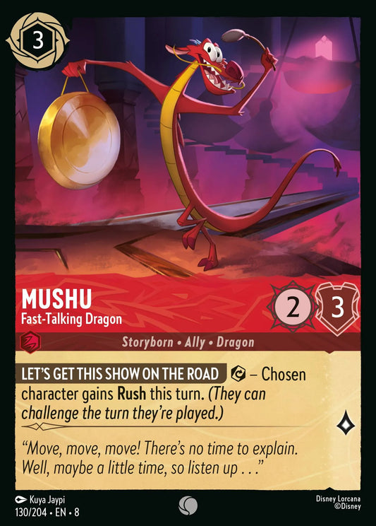Mushu - Fast-Talking Dragon | Reign of Jafar #130 (Near Mint Foil) | Disney Lorcana Single Australia (Near Mint)