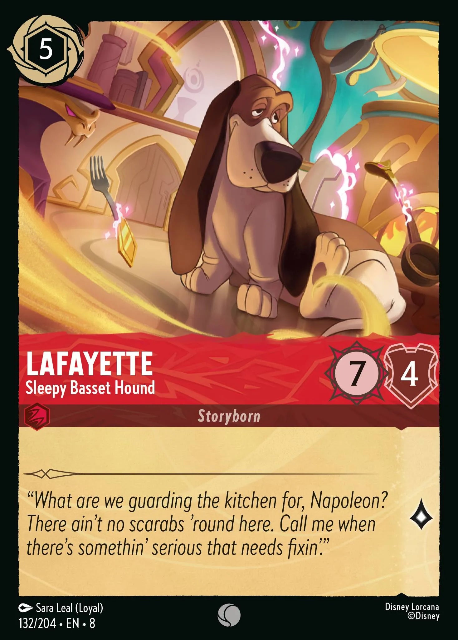 Lafayette - Sleepy Basset Hound | Reign of Jafar #132 (Near Mint) | Disney Lorcana Single Australia (Near Mint)