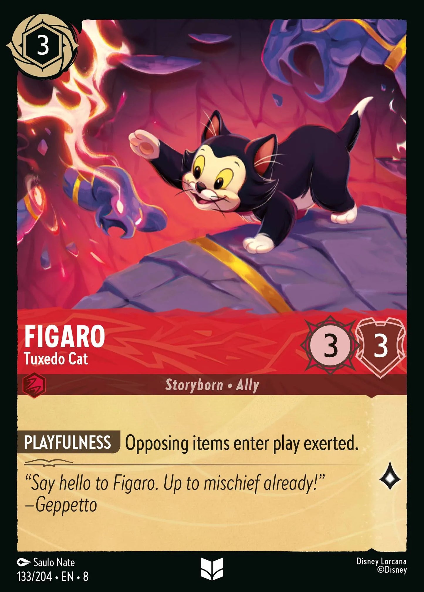 Figaro - Tuxedo Cat | Reign of Jafar #133 (Near Mint) | Disney Lorcana Single Australia (Near Mint)