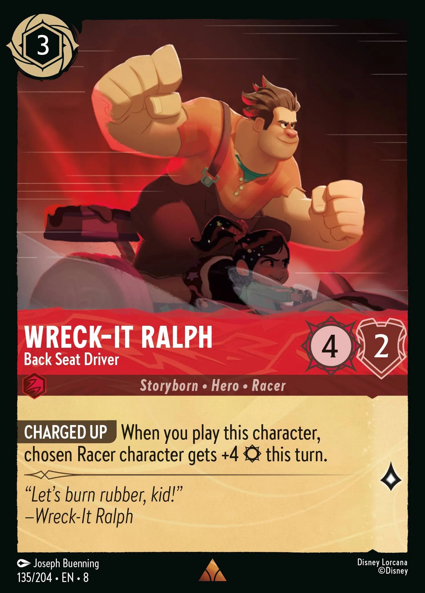 Wreck-It Ralph - Back Seat Driver | Reign of Jafar #135 (Near Mint) | Disney Lorcana Single Australia (Near Mint)