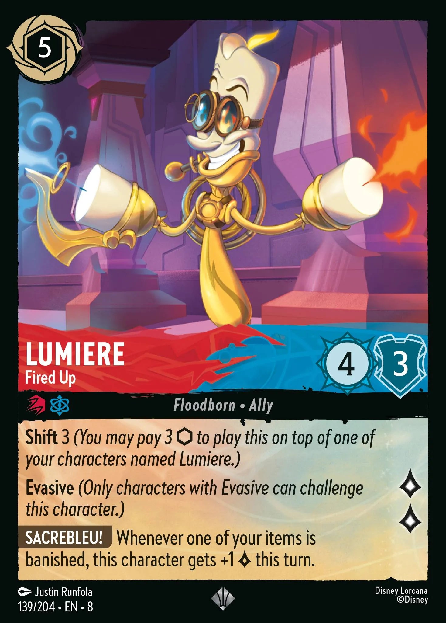 Lumiere - Fired Up | Reign of Jafar #139 (Near Mint) | Disney Lorcana Single Australia (Near Mint)