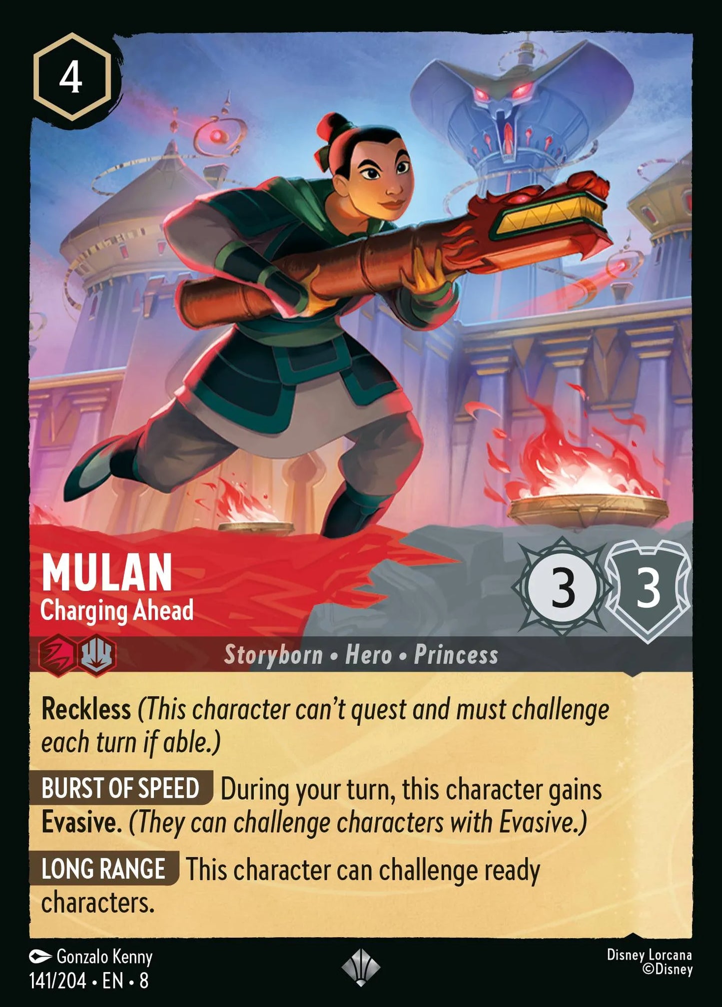 Mulan - Charging Ahead | Reign of Jafar #141 (Near Mint Foil) | Disney Lorcana Single Australia (Near Mint)