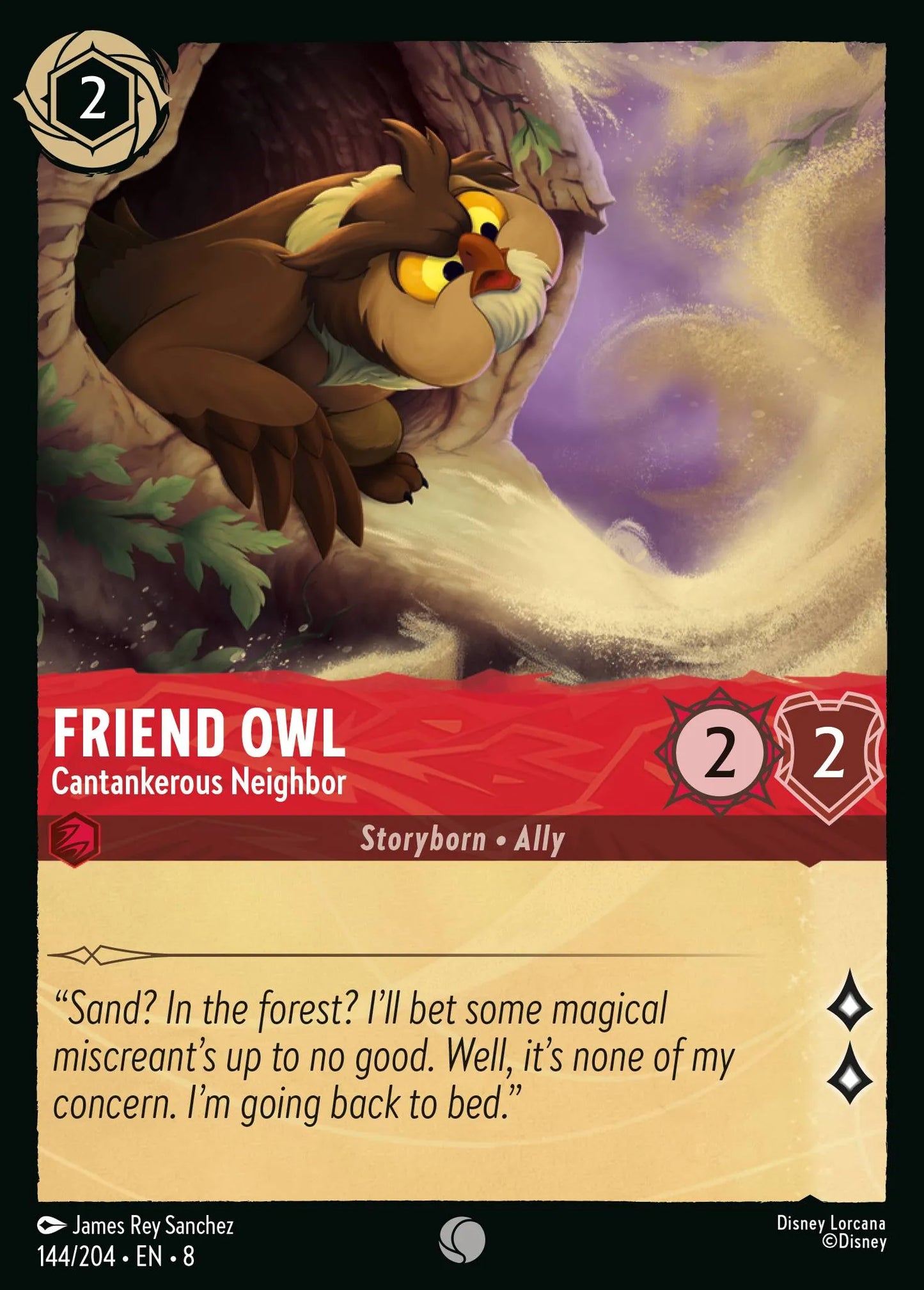 Friend Owl - Cantankerous Neighbor | Reign of Jafar #144 (Near Mint Foil) | Disney Lorcana Single Australia (Near Mint)