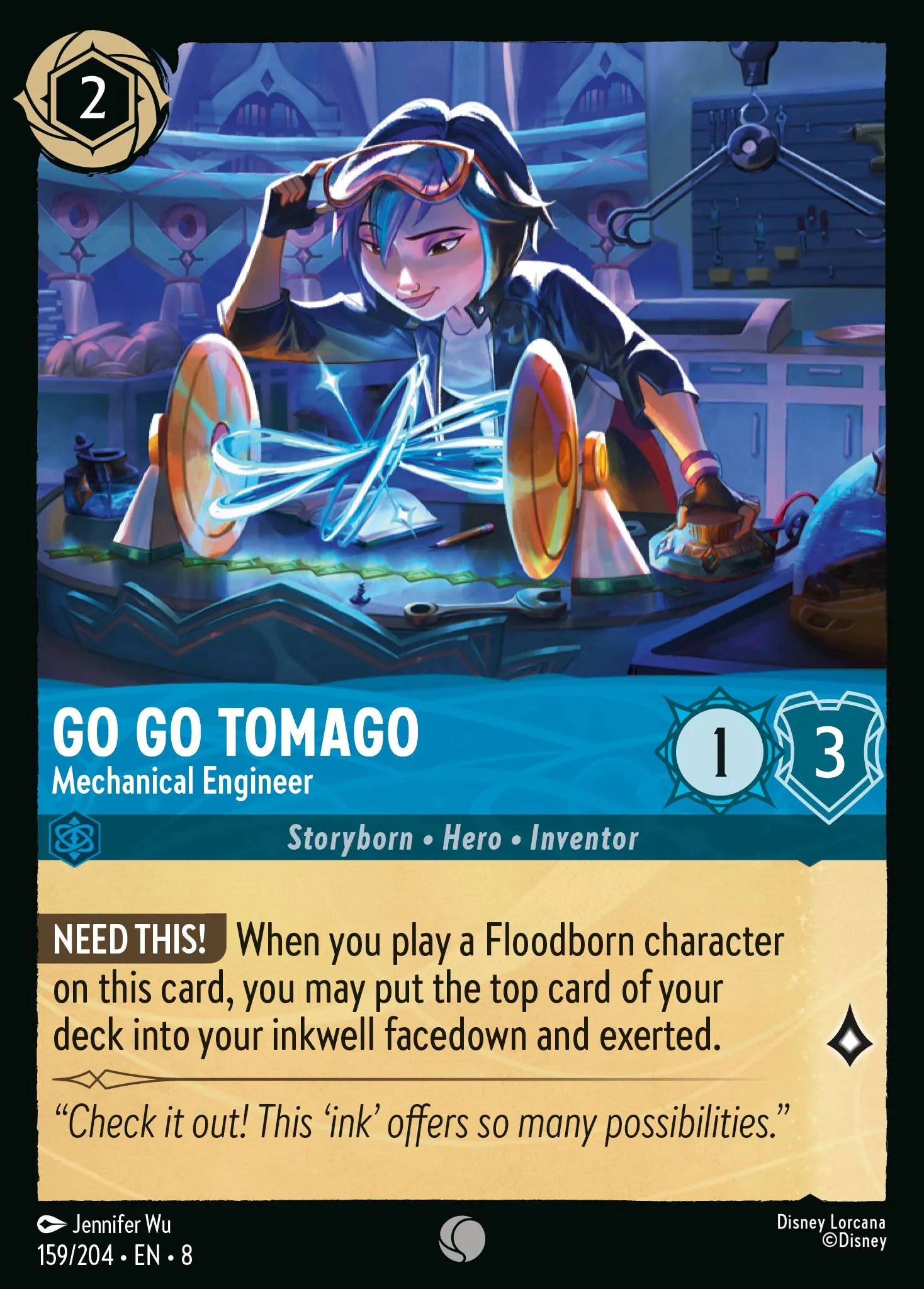 Go Go Tomago - Mechanical Engineer | Reign of Jafar #159 (Near Mint Foil) | Disney Lorcana Single Australia (Near Mint)