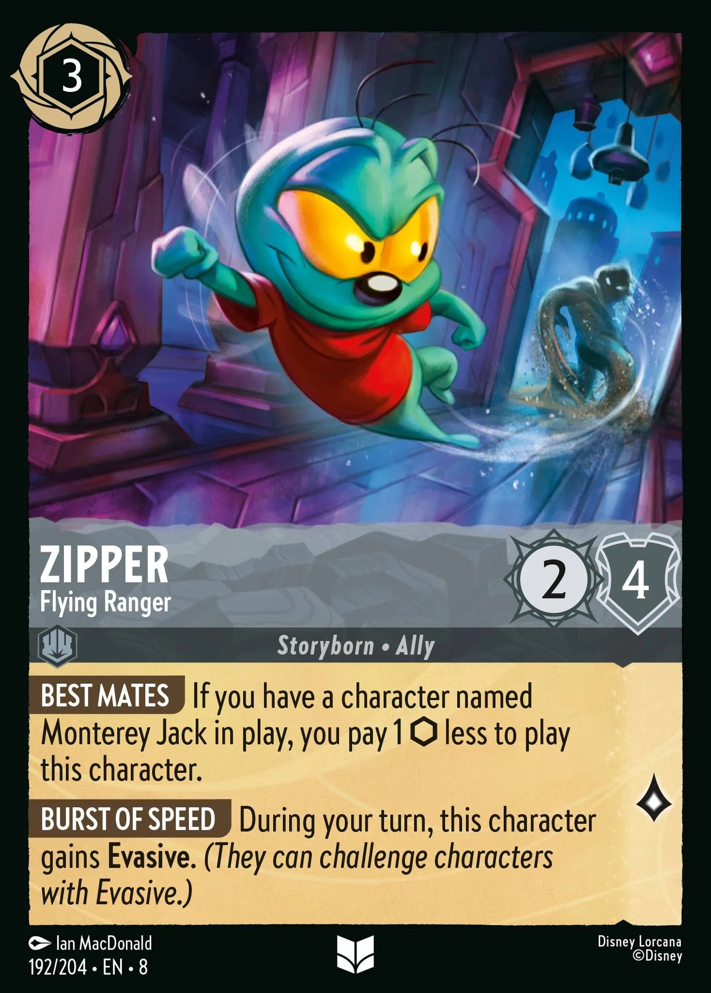 Zipper - Flying Ranger | Reign of Jafar #192 (Near Mint Foil) | Disney Lorcana Single Australia (Near Mint)