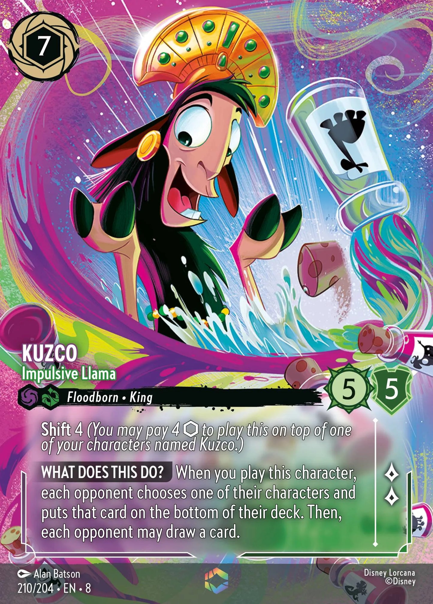 Kuzco - Impulsive Llama | Reign of Jafar #210 (Near Mint) | Disney Lorcana Single Australia (Near Mint)