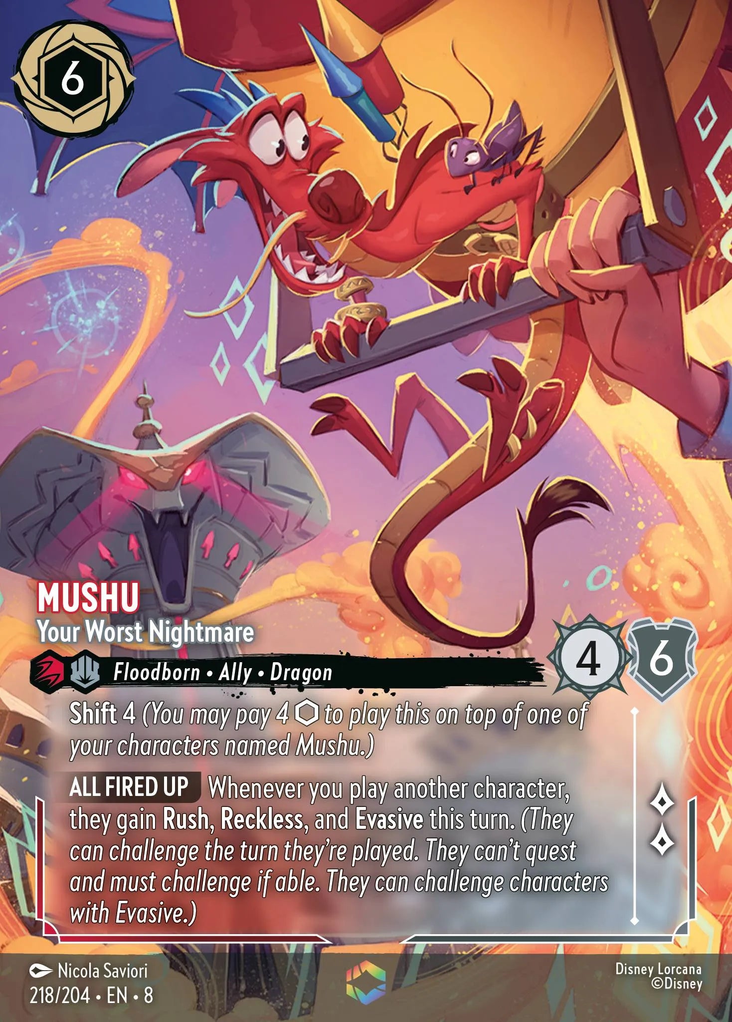 Mushu - Your Worst Nightmare | Reign of Jafar #218 (Near Mint) | Disney Lorcana Single Australia (Near Mint)