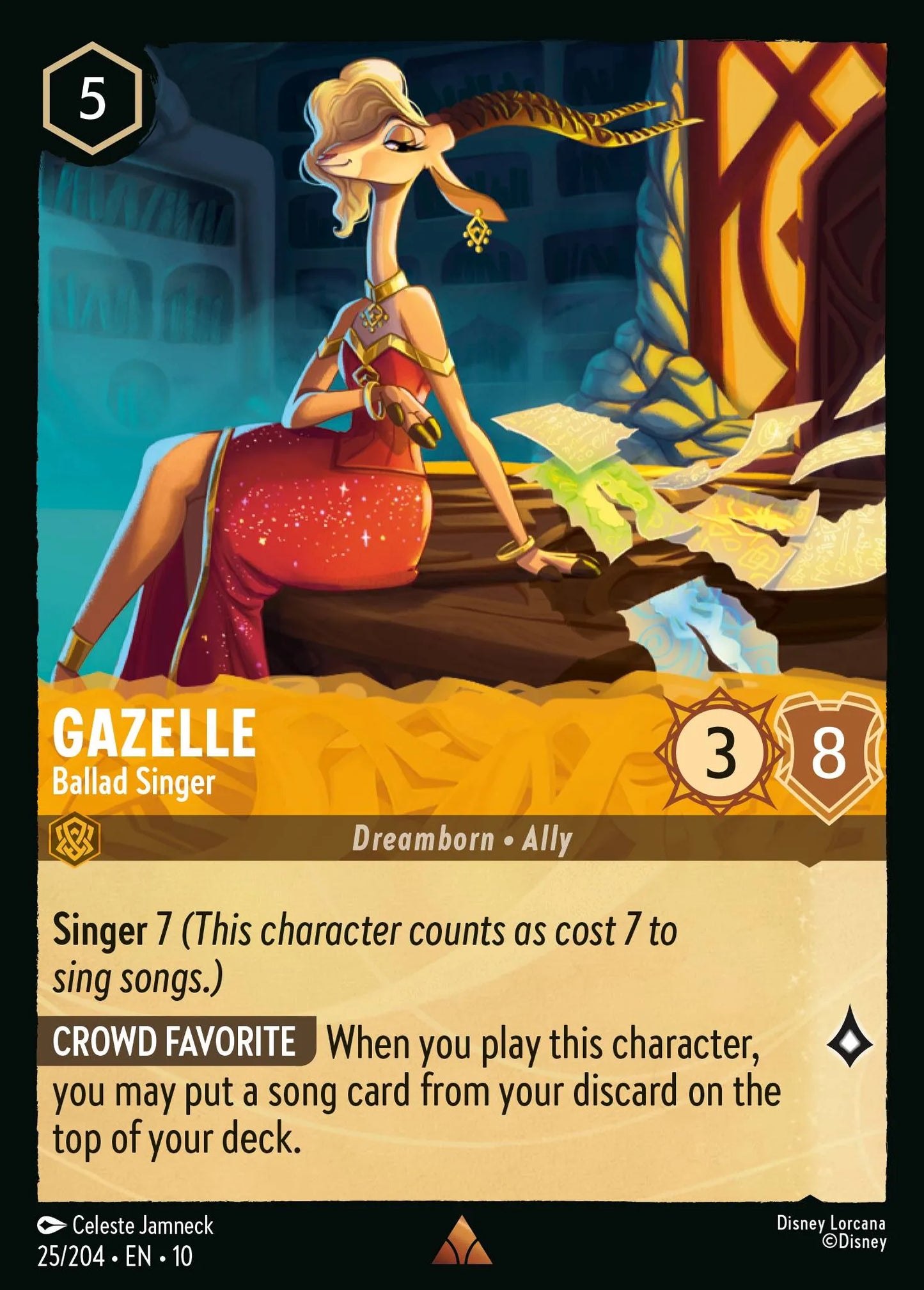 Gazelle - Ballad Singer | Whispers in the Well #25 (Near Mint) | Disney Lorcana Single Australia (Near Mint)