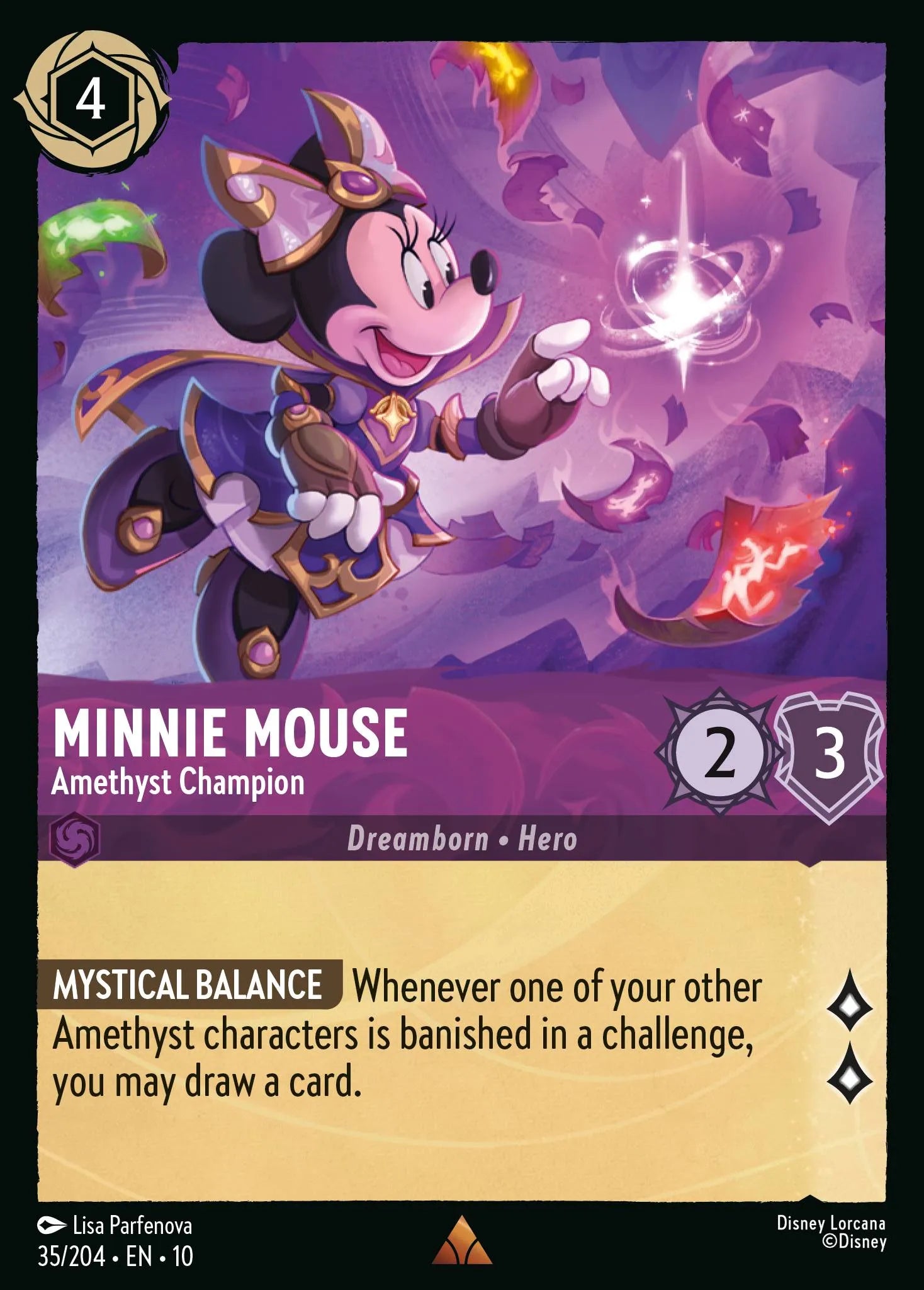Minnie Mouse - Amethyst Champion | Whispers in the Well #35 (Near Mint) | Disney Lorcana Single Australia (Near Mint)