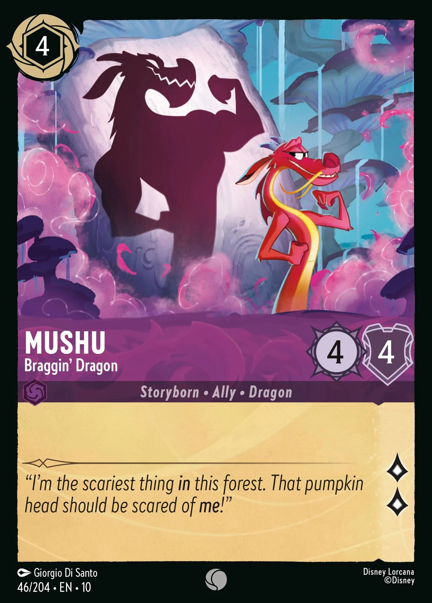 Mushu - Braggin' Dragon | Whispers in the Well #46 (Near Mint Foil) | Disney Lorcana Single Australia (Near Mint)