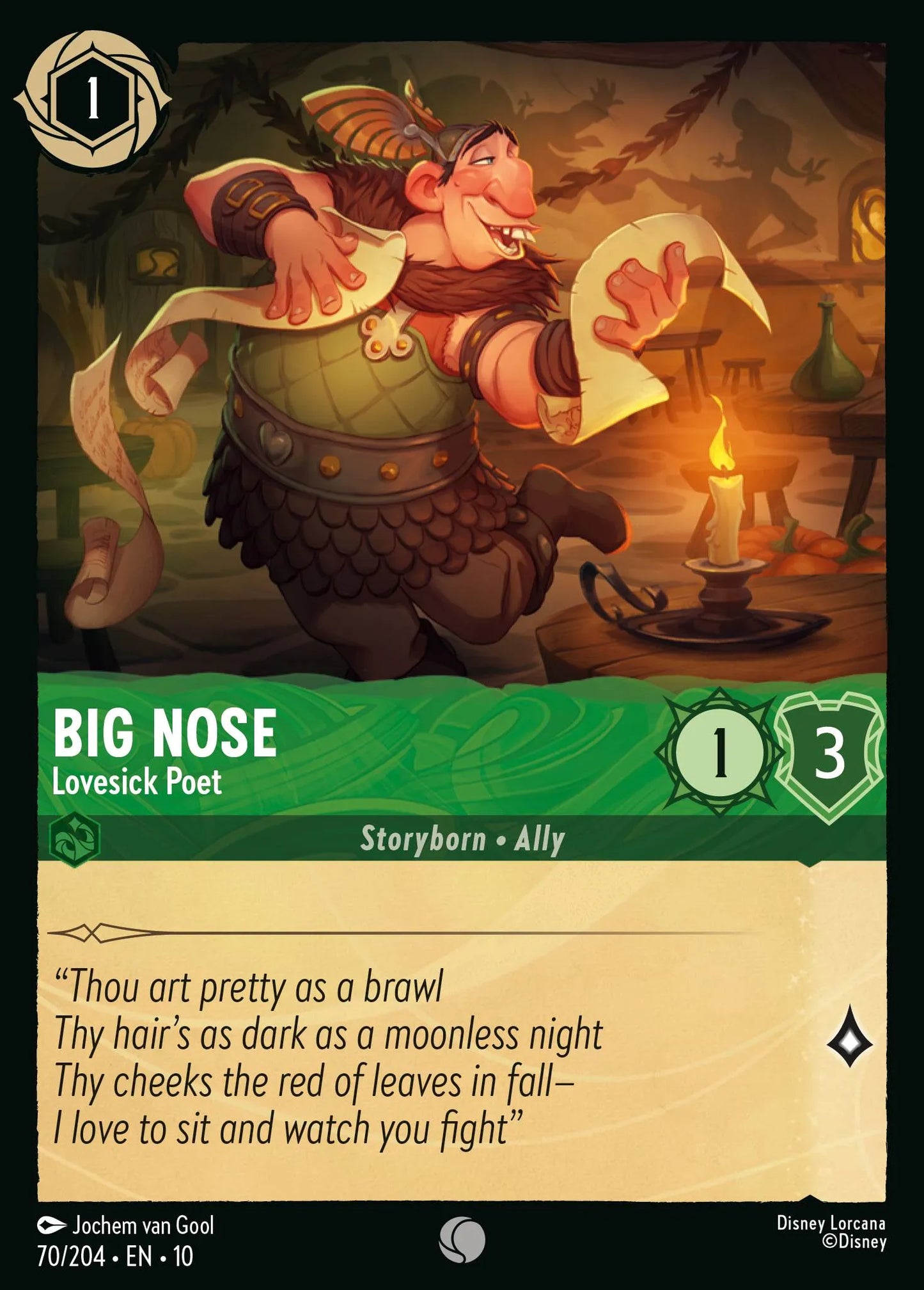 Big Nose - Lovesick Poet | Whispers in the Well #70 (Near Mint) | Disney Lorcana Single Australia (Near Mint)