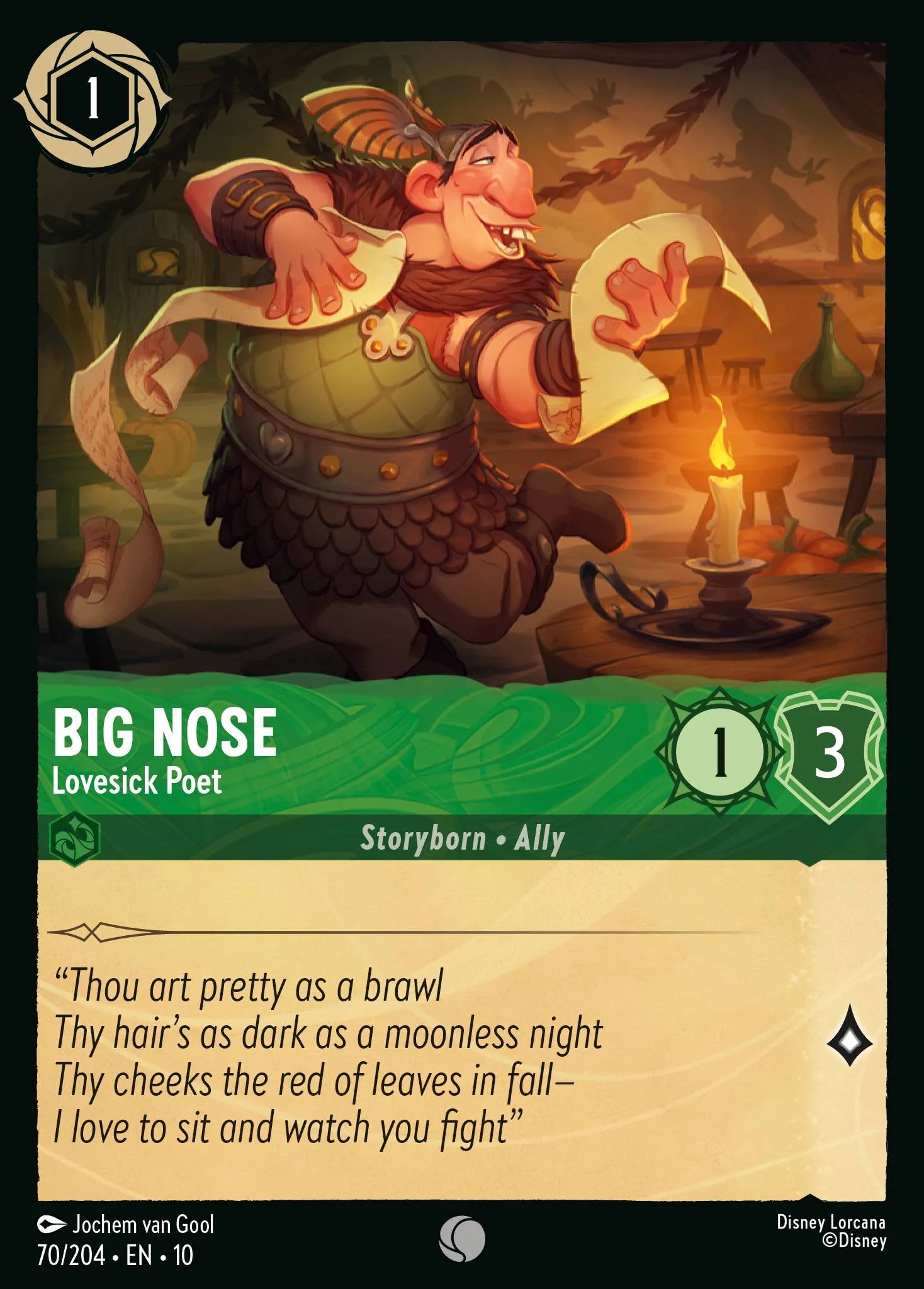 Big Nose - Lovesick Poet | Whispers in the Well #70 (Near Mint) | Disney Lorcana Single Australia (Near Mint)