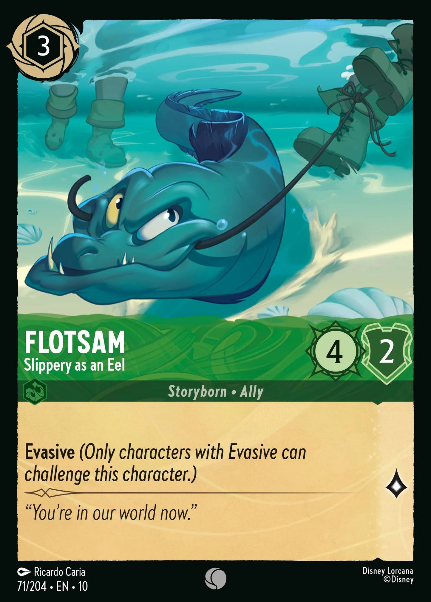 Flotsam - Slippery as an Eel | Whispers in the Well #71 (Near Mint Foil) | Disney Lorcana Single Australia (Near Mint)