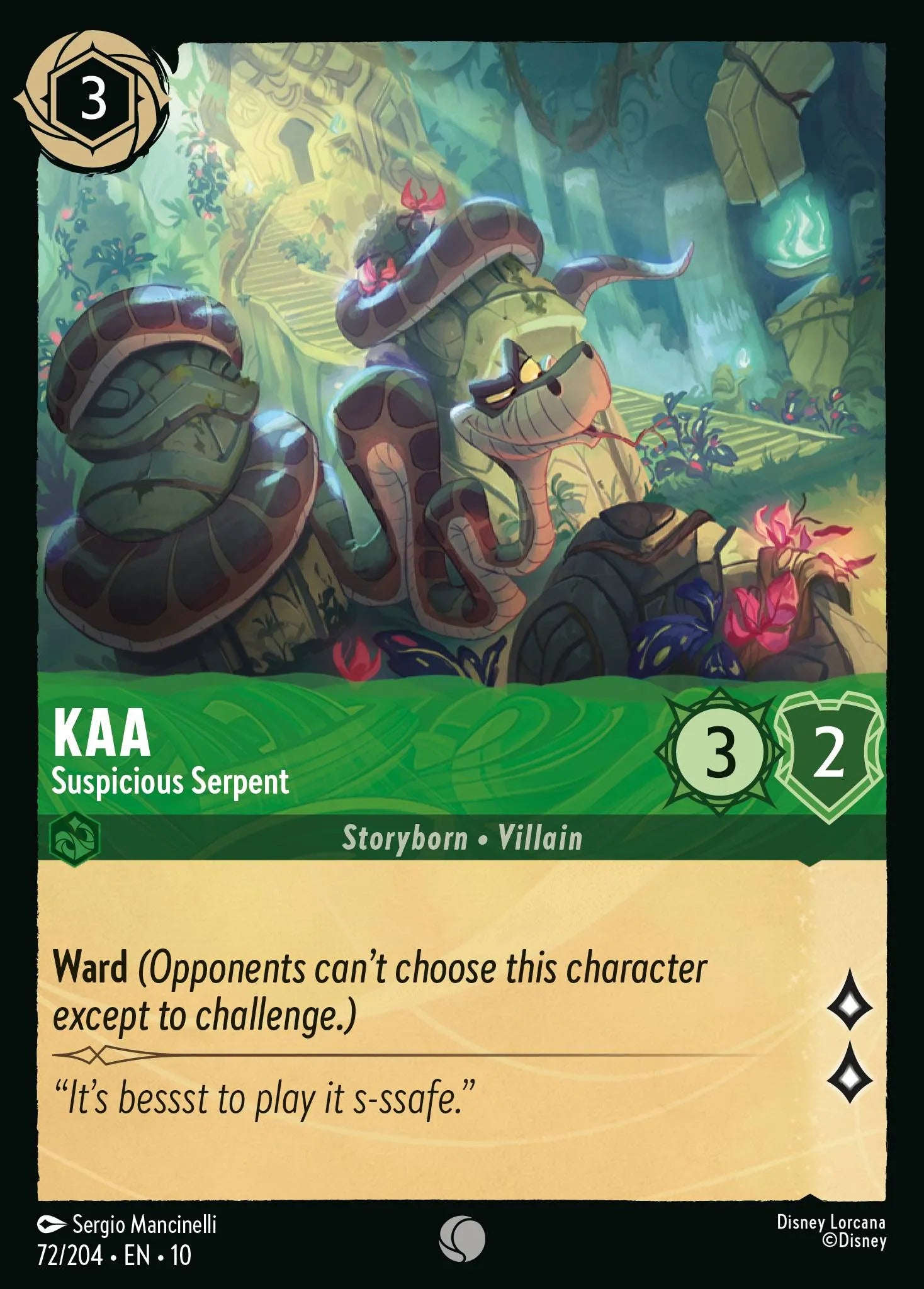 Kaa - Suspicious Serpent | Whispers in the Well #72 (Near Mint) | Disney Lorcana Single Australia (Near Mint)
