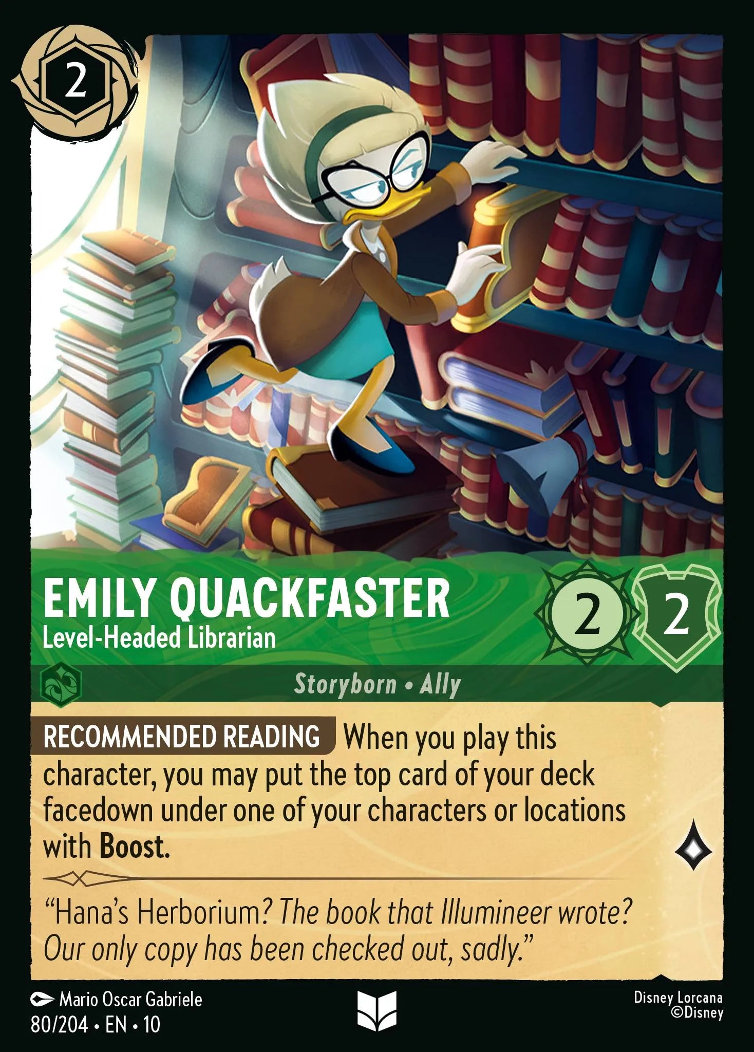 Emily Quackfaster - Level-Headed Librarian | Whispers in the Well #80 (Near Mint) | Disney Lorcana Single Australia (Near Mint)