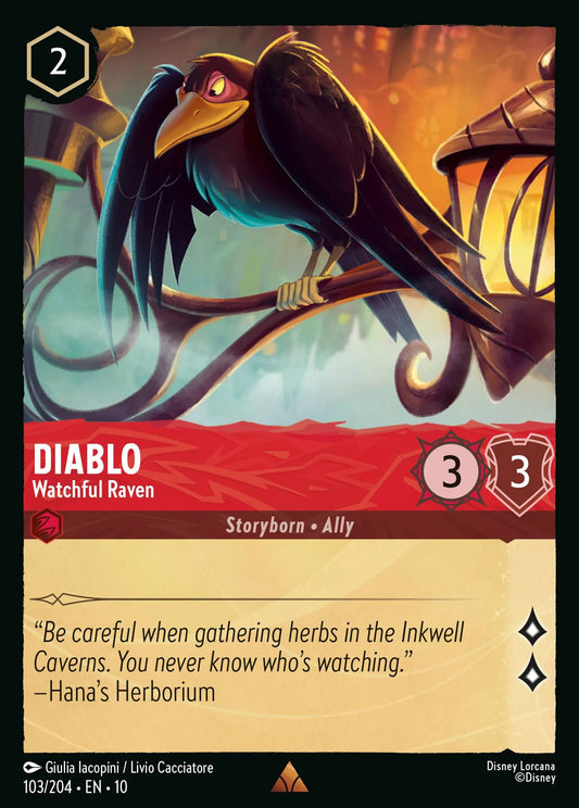 Diablo - Watchful Raven | Whispers in the Well #103 (Near Mint Foil) | Disney Lorcana Single Australia (Near Mint)