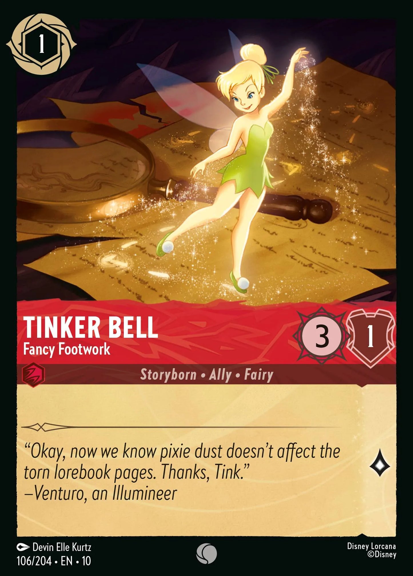 Tinker Bell - Fancy Footwork | Whispers in the Well #106 (Near Mint Foil) | Disney Lorcana Single Australia (Near Mint)