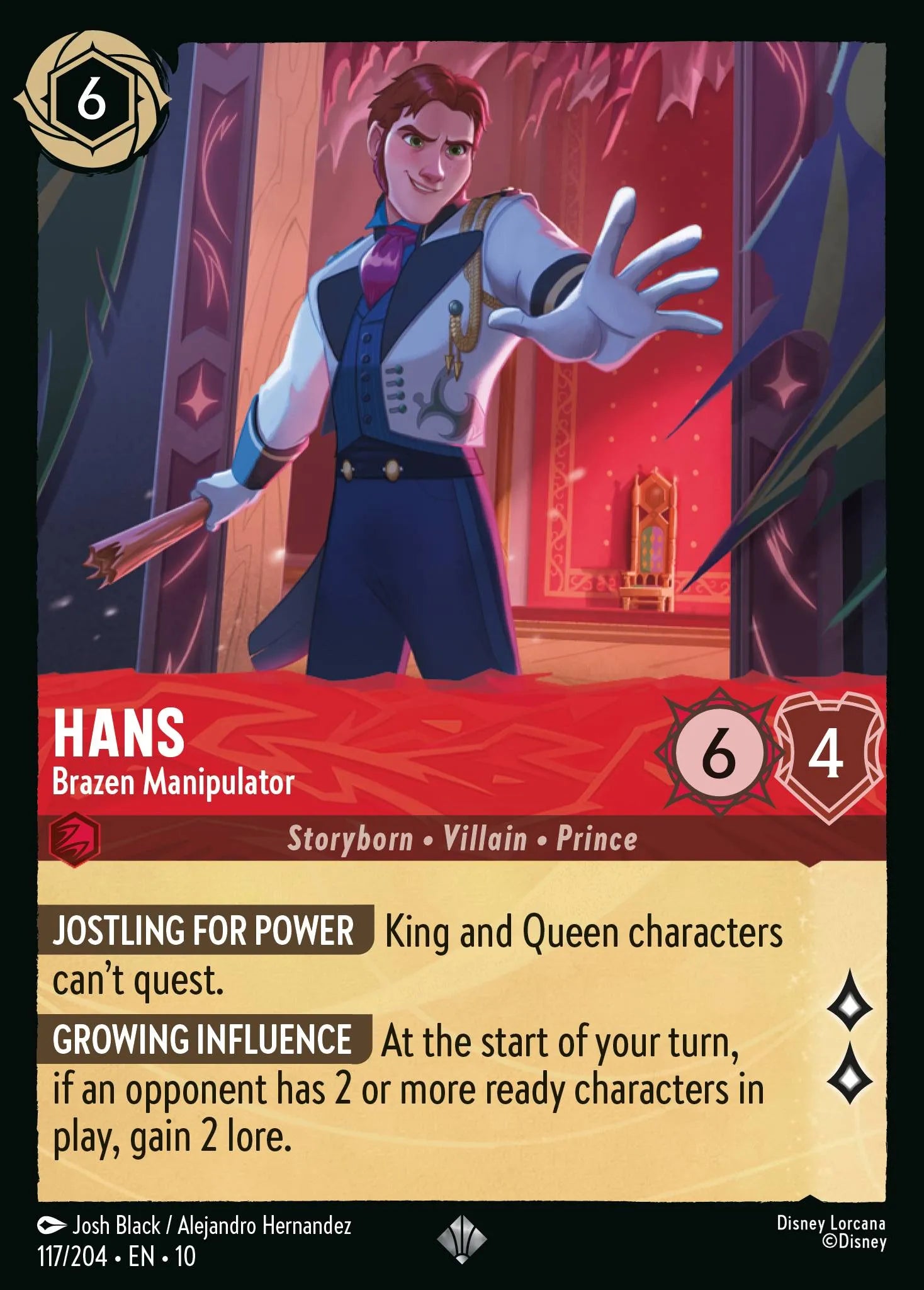 Hans - Brazen Manipulator | Whispers in the Well #117 (Near Mint) | Disney Lorcana Single Australia (Near Mint)
