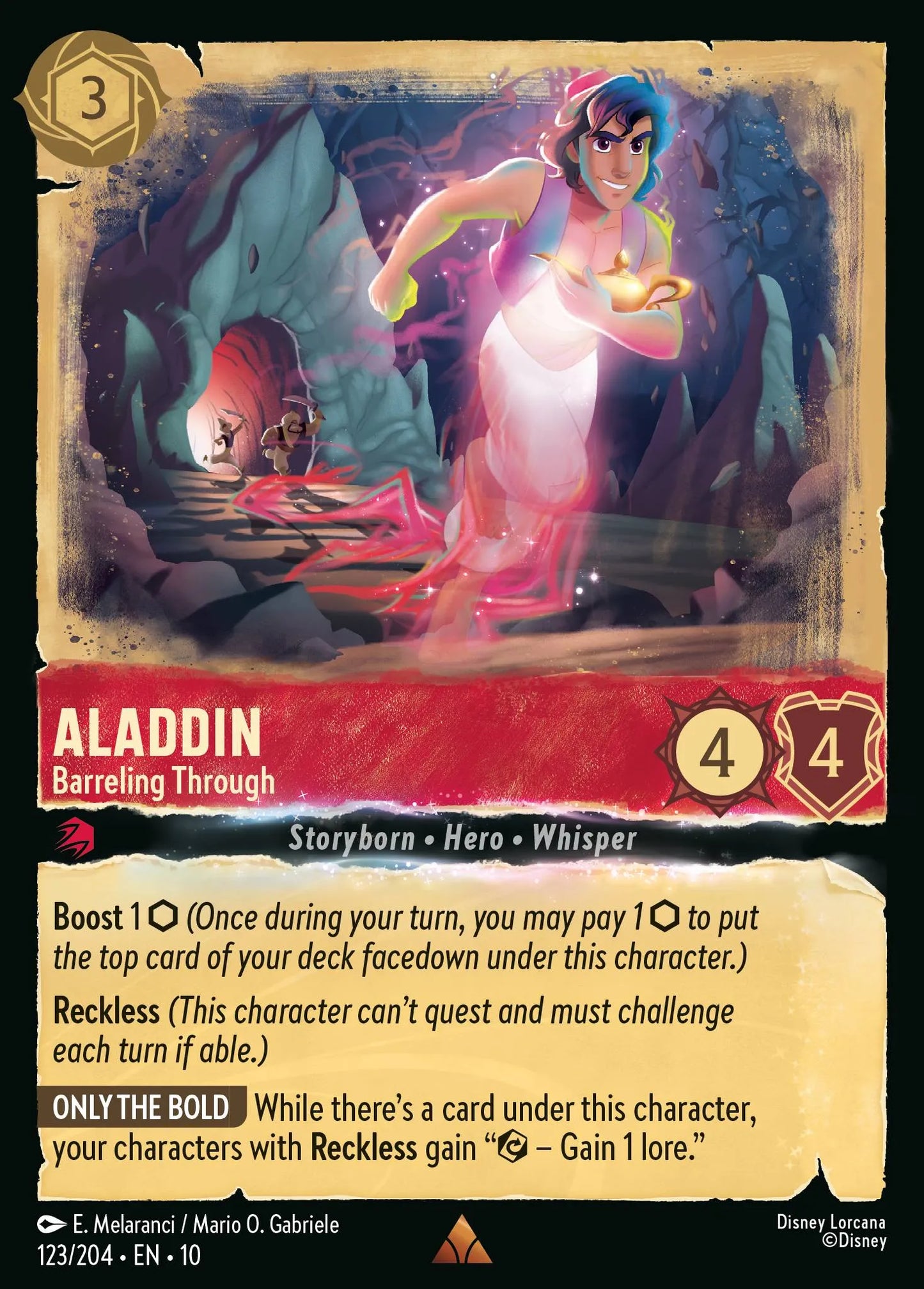 Aladdin - Barreling Through | Whispers in the Well #123 (Near Mint Foil) | Disney Lorcana Single Australia (Near Mint)