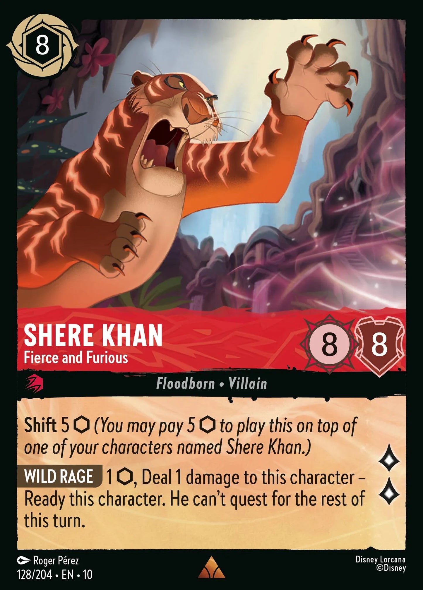Shere Khan - Fierce and Furious | Whispers in the Well #128 (Near Mint Foil) | Disney Lorcana Single Australia (Near Mint)