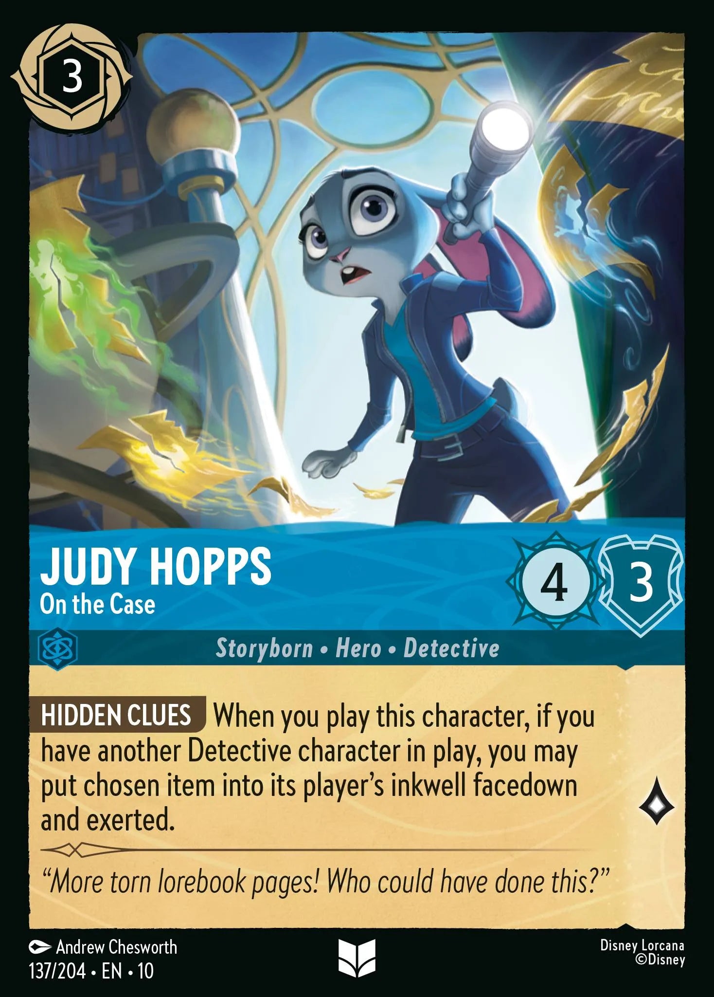 Judy Hopps - On the Case | Whispers in the Well #137 (Near Mint) | Disney Lorcana Single Australia (Near Mint)