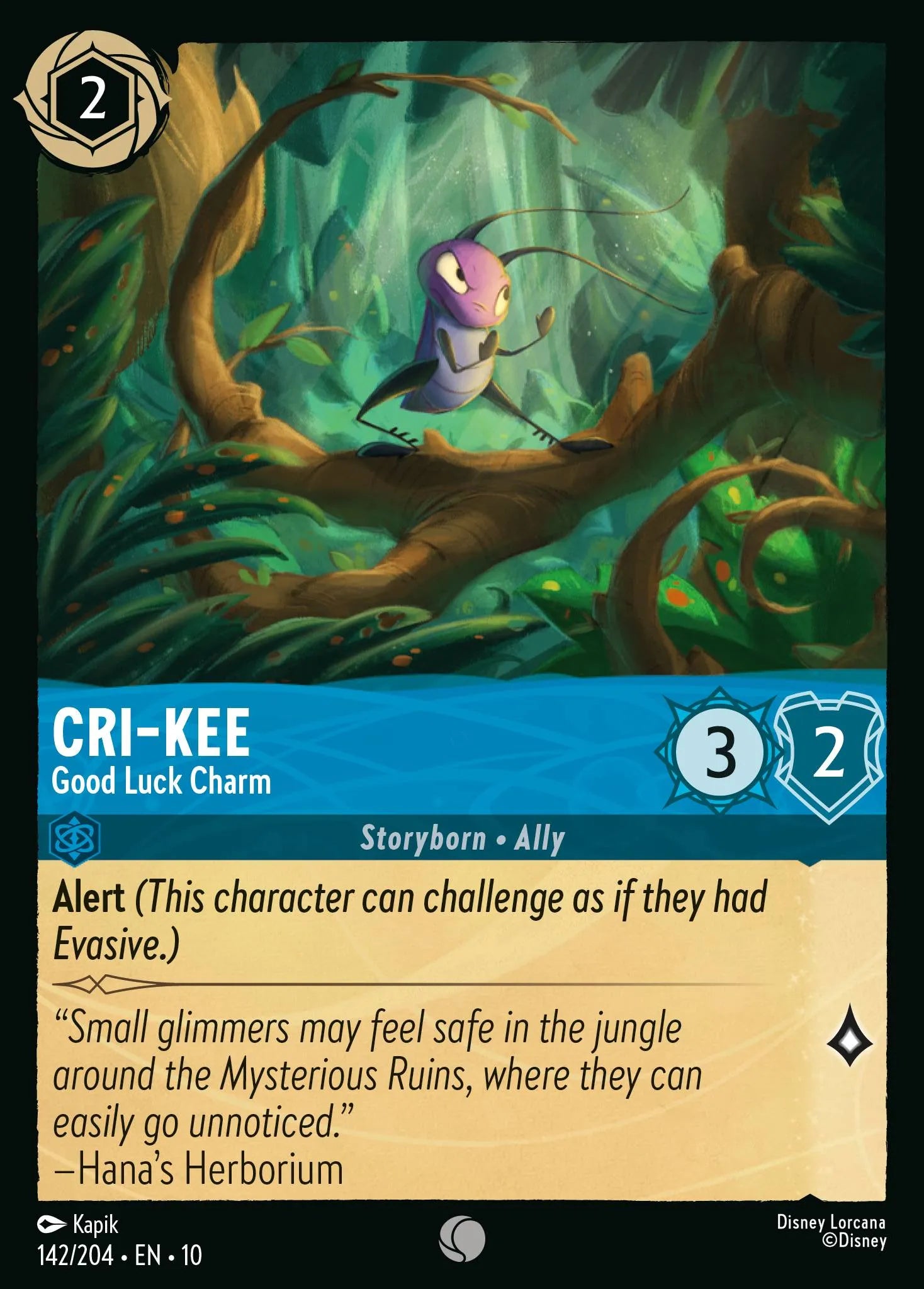 Cri-Kee - Good Luck Charm | Whispers in the Well #142 (Near Mint) | Disney Lorcana Single Australia (Near Mint)