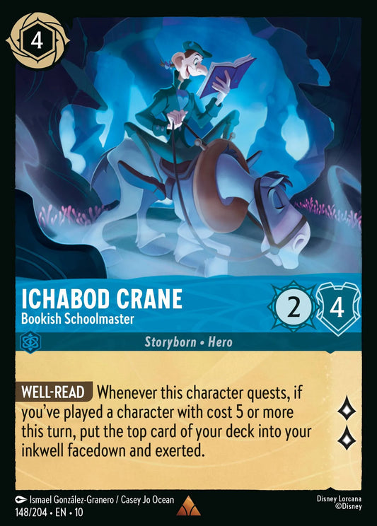 Ichabod Crane - Bookish Schoolmaster | Whispers in the Well #148 (Near Mint Foil) | Disney Lorcana Single Australia (Near Mint)