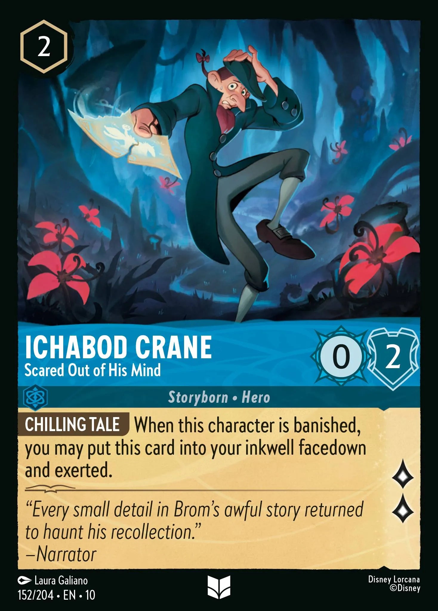 Ichabod Crane - Scared Out of His Mind | Whispers in the Well #152 (Near Mint Foil) | Disney Lorcana Single Australia (Near Mint)