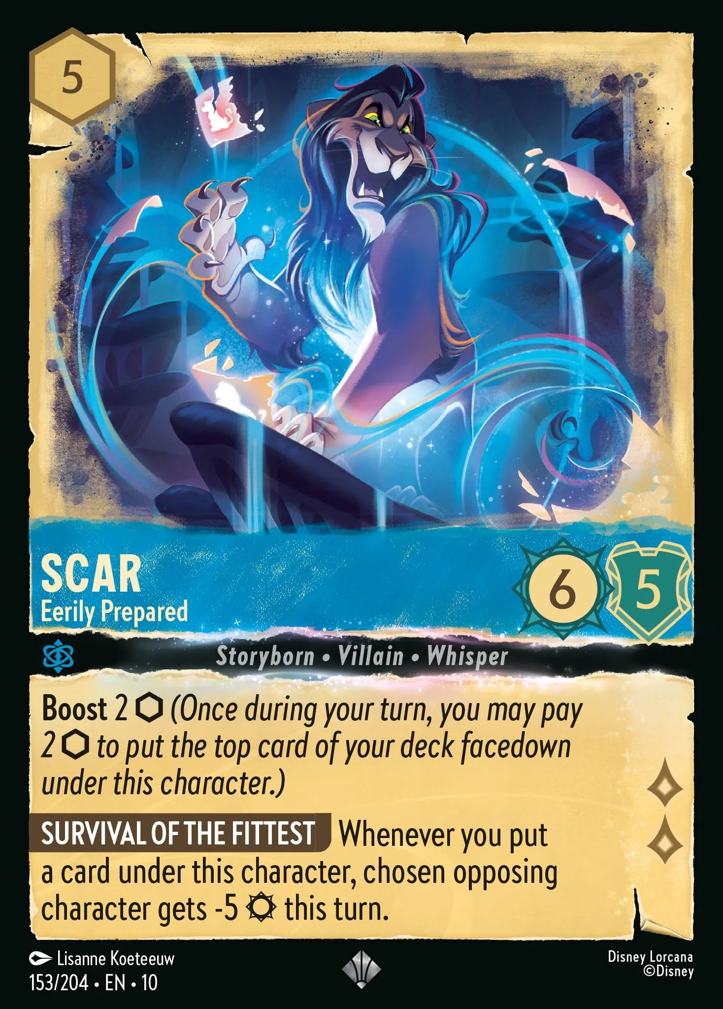 Scar - Eerily Prepared | Whispers in the Well #153 (Near Mint Foil) | Disney Lorcana Single Australia (Near Mint)