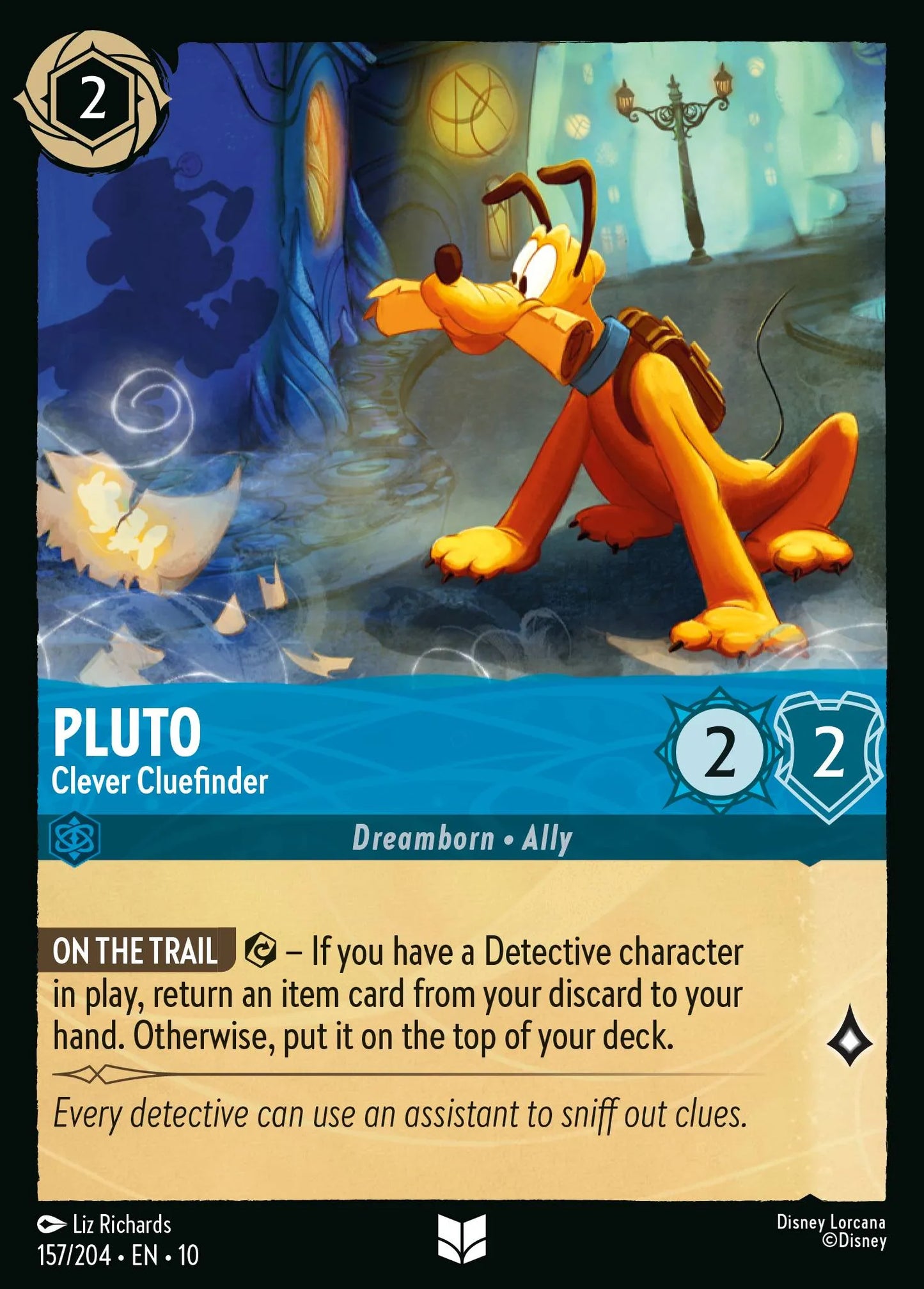 Pluto - Clever Cluefinder | Whispers in the Well #157 (Near Mint Foil) | Disney Lorcana Single Australia (Near Mint)
