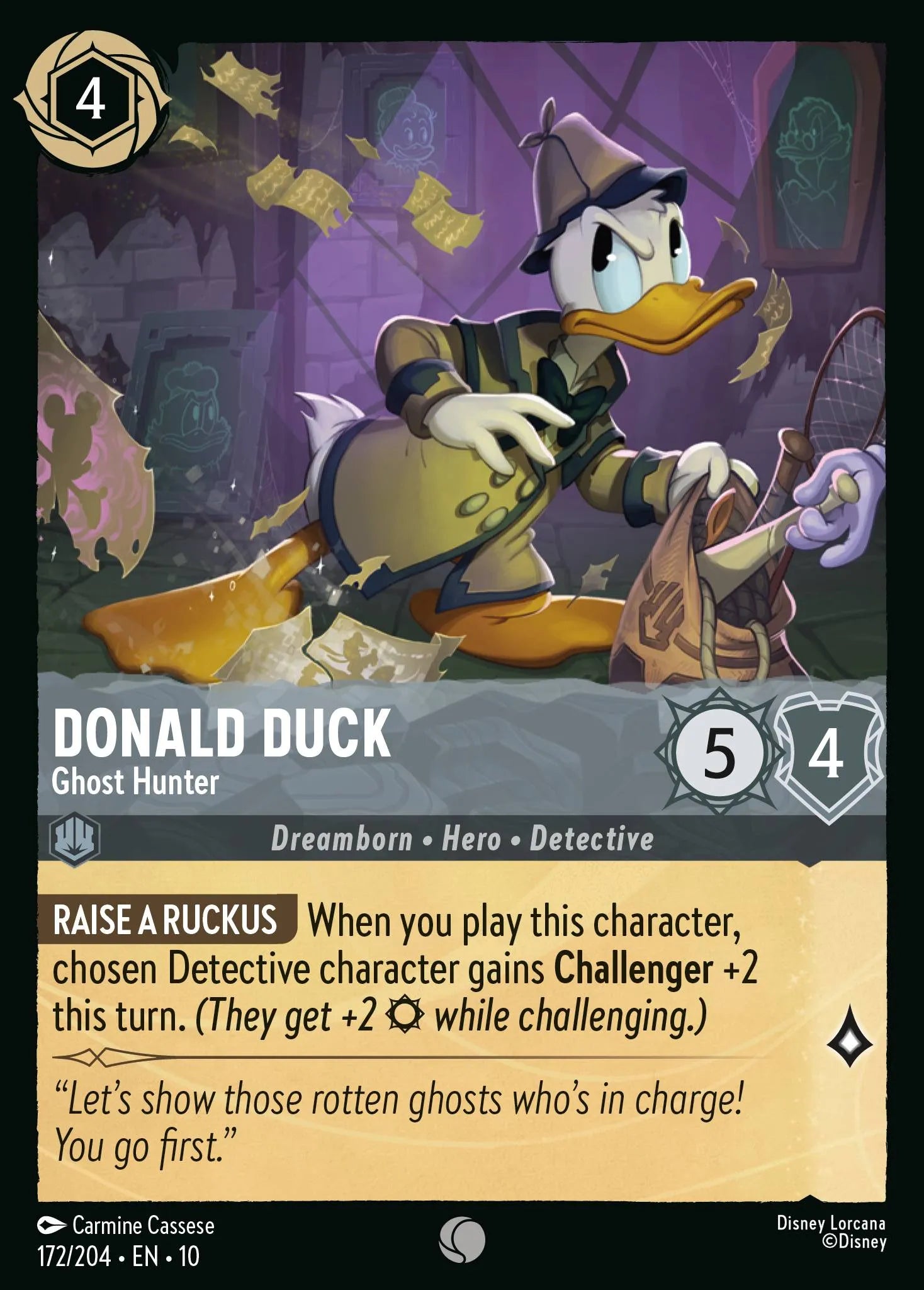 Donald Duck - Ghost Hunter | Whispers in the Well #172 (Near Mint) | Disney Lorcana Single Australia (Near Mint)