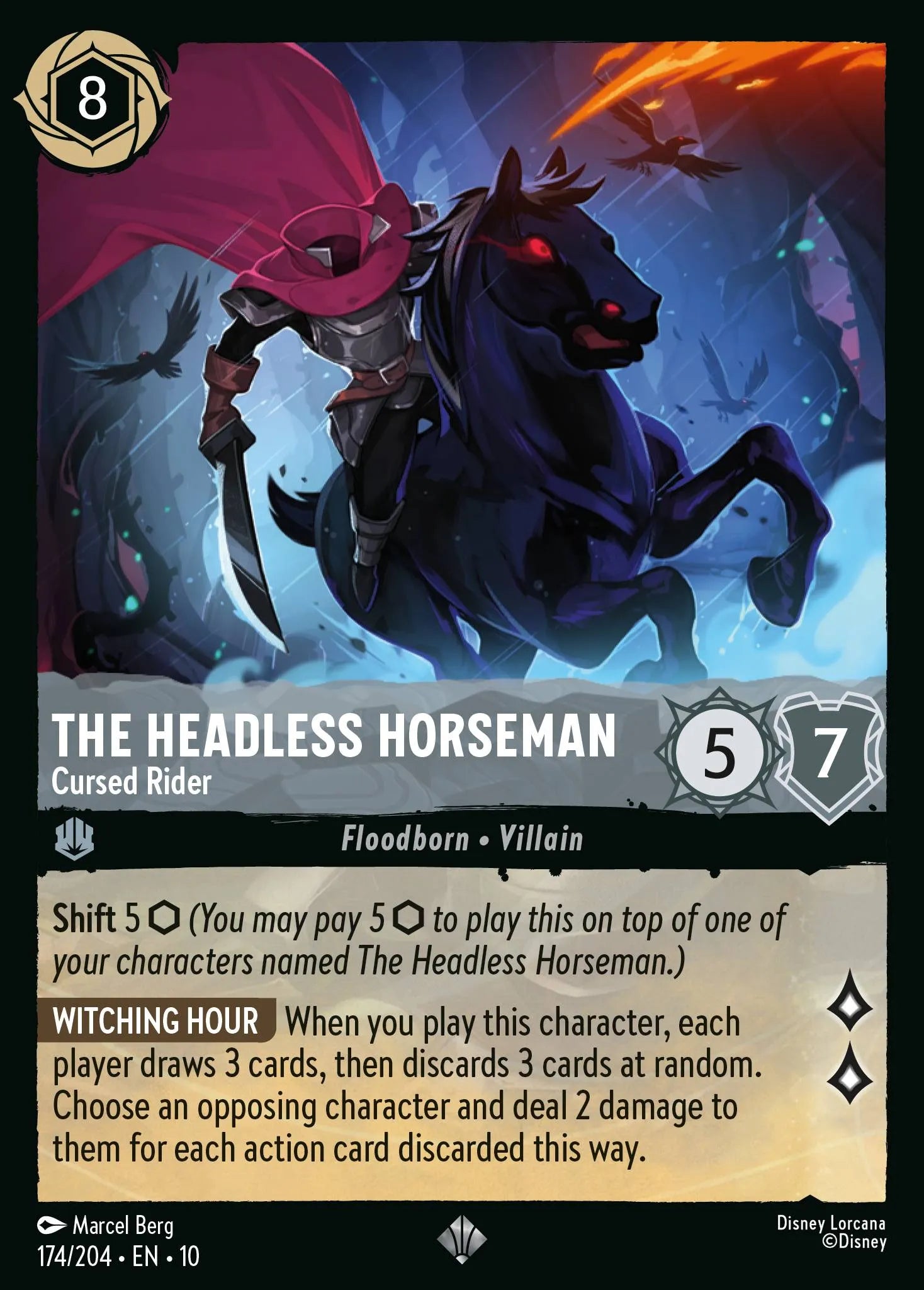 The Headless Horseman - Cursed Rider | Whispers in the Well #174 (Near Mint Foil) | Disney Lorcana Single Australia (Near Mint)