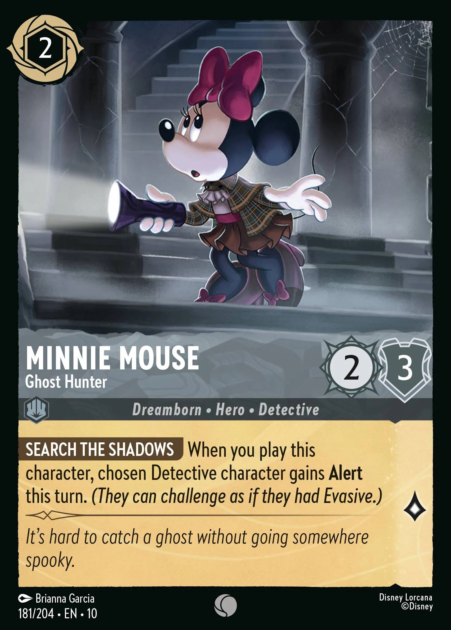 Minnie Mouse - Ghost Hunter | Whispers in the Well #181 (Near Mint Foil) | Disney Lorcana Single Australia (Near Mint)