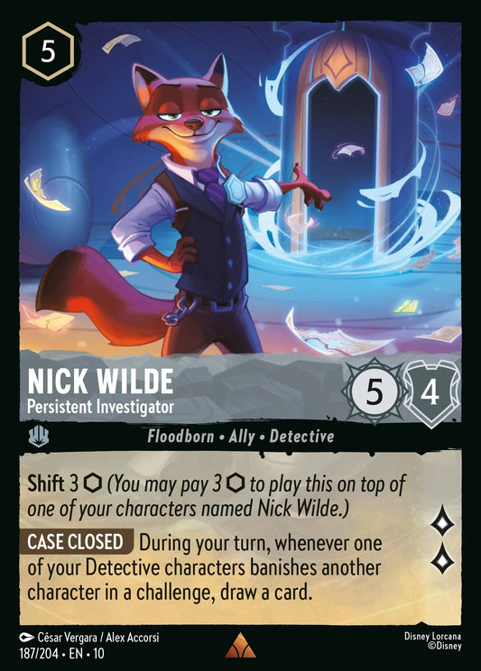 Nick Wilde - Persistent Investigator | Whispers in the Well #187 (Near Mint Foil) | Disney Lorcana Single Australia (Near Mint)