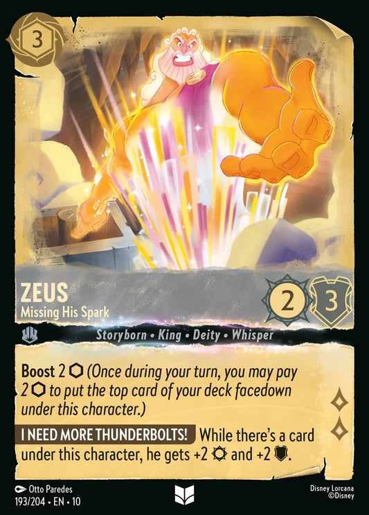Zeus - Missing His Spark | Whispers in the Well #193 (Near Mint Foil) | Disney Lorcana Single Australia (Near Mint)