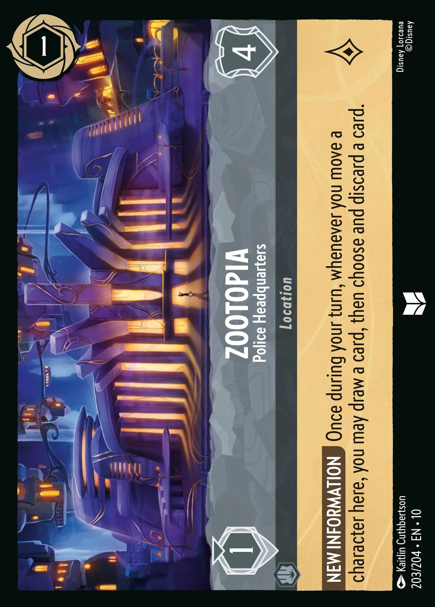 Zootopia - Police Headquarters | Whispers in the Well #203 (Near Mint Foil) | Disney Lorcana Single Australia (Near Mint)