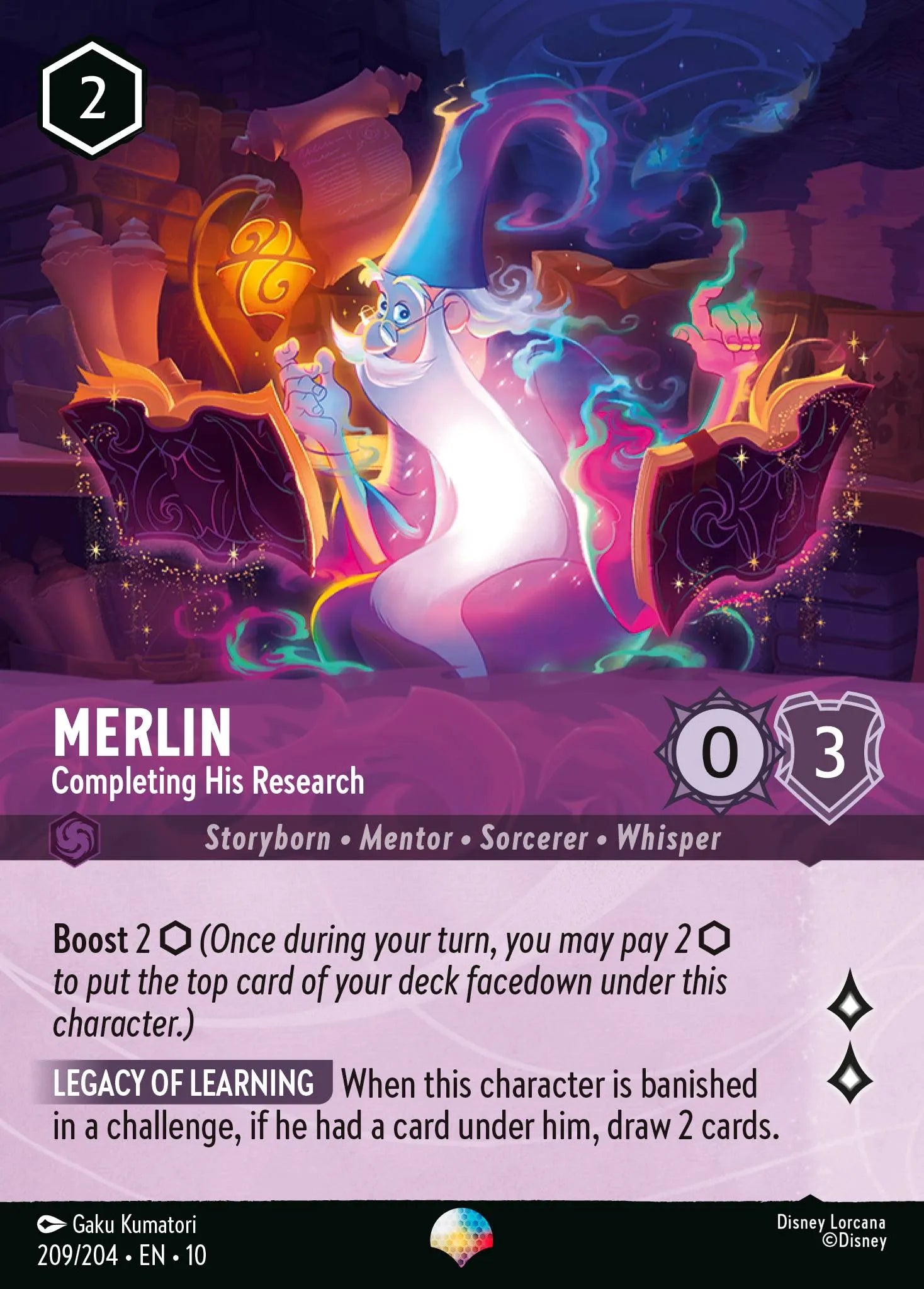 Merlin - Completing His Research | Whispers in the Well #209 (Near Mint Foil) | Disney Lorcana Single Australia (Near Mint)