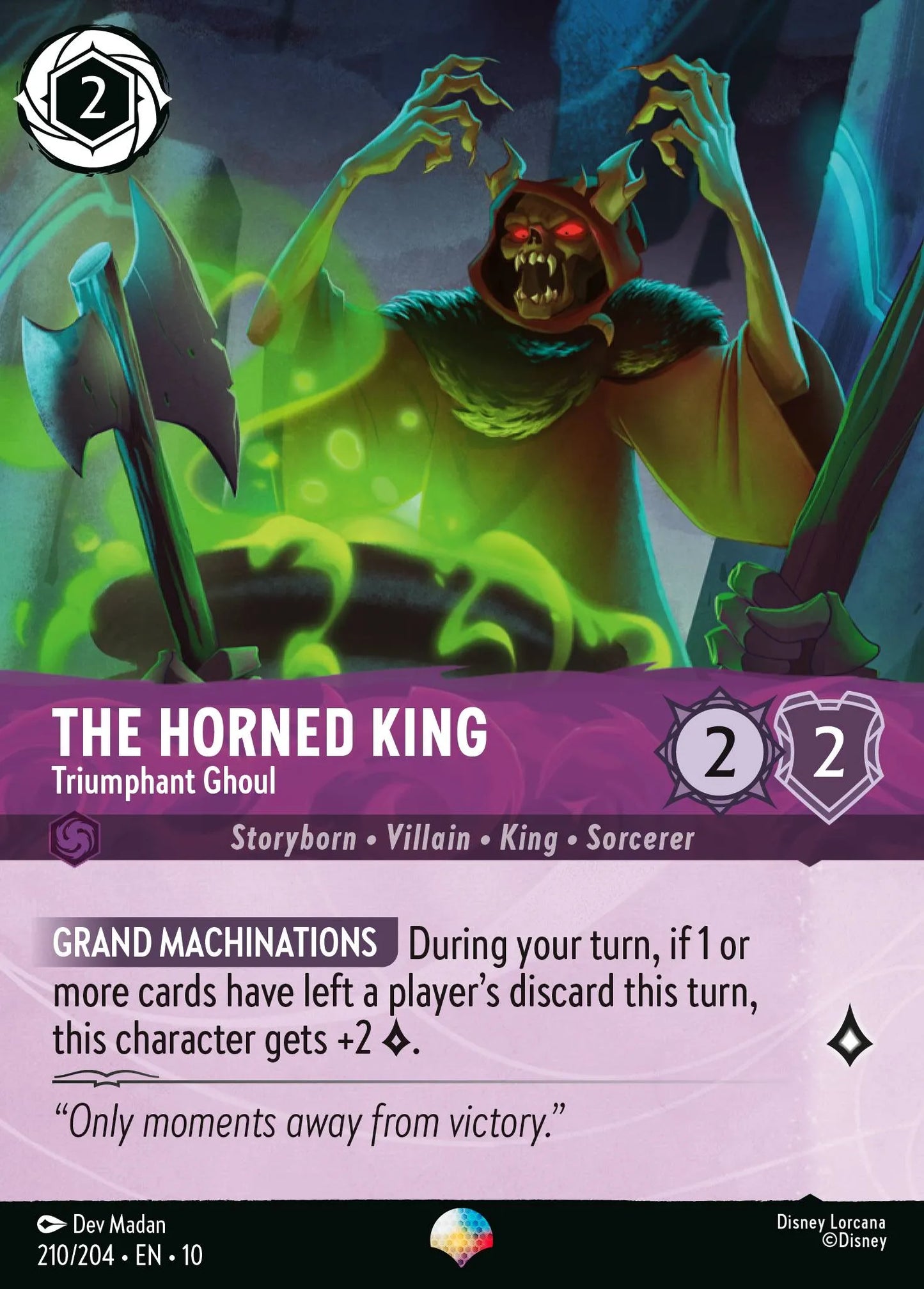 The Horned King - Triumphant Ghoul | Whispers in the Well #210 (Near Mint Foil) | Disney Lorcana Single Australia (Near Mint)