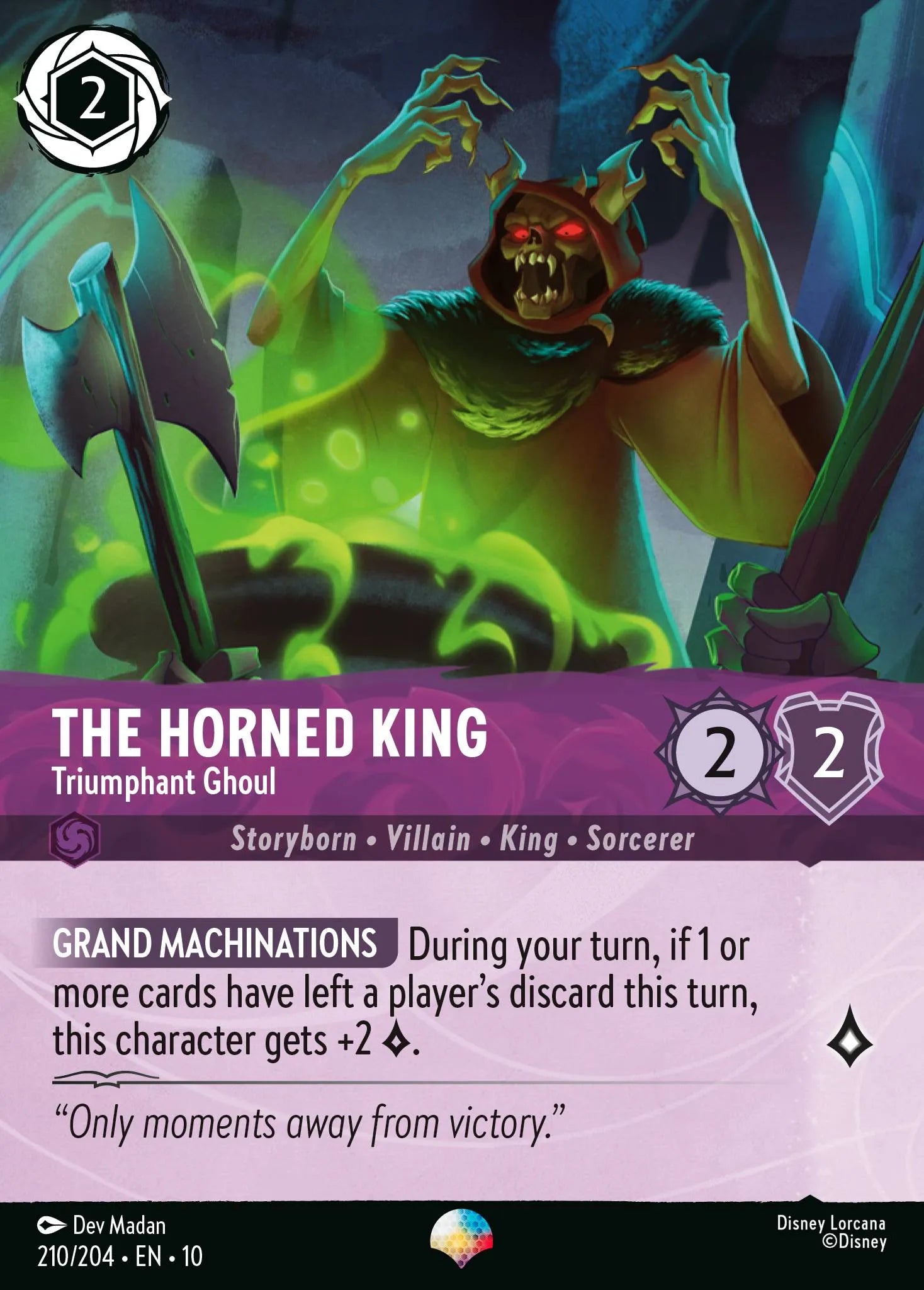 The Horned King - Triumphant Ghoul | Whispers in the Well #210 (Near Mint Foil) | Disney Lorcana Single Australia (Near Mint)