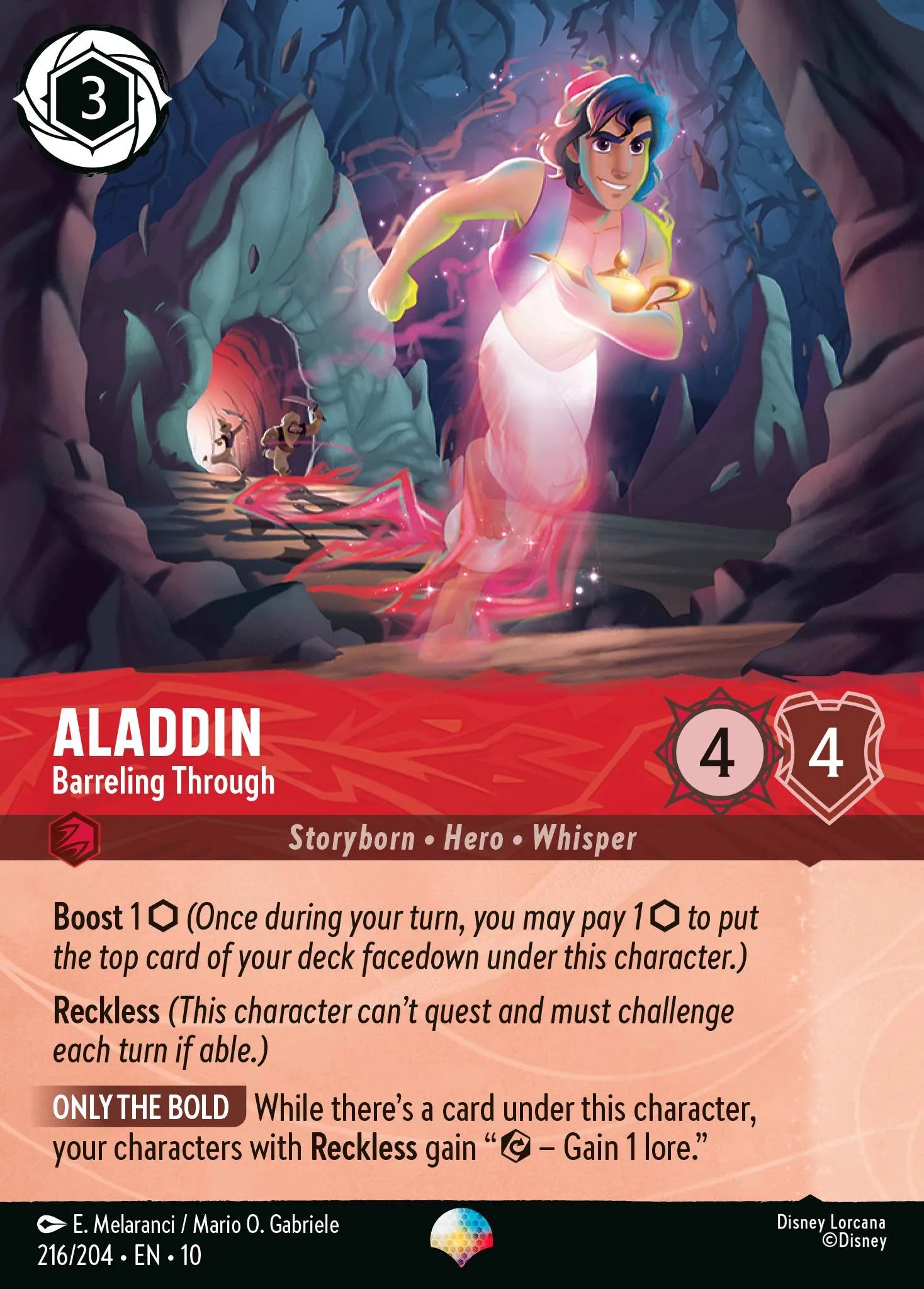 Aladdin - Barreling Through | Whispers in the Well #216 (Near Mint) | Disney Lorcana Single Australia (Near Mint)