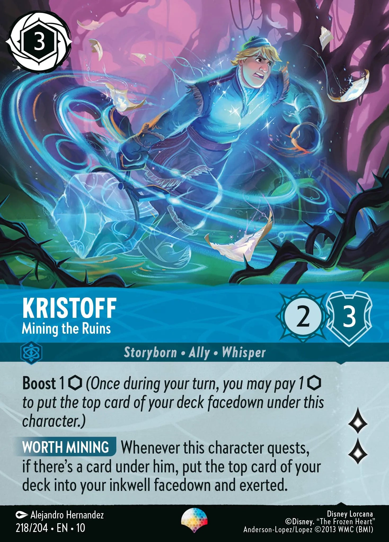 Kristoff - Mining the Ruins | Whispers in the Well #218 (Near Mint Foil) | Disney Lorcana Single Australia (Near Mint)