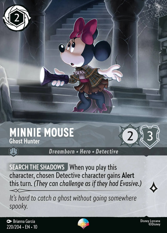 Minnie Mouse - Ghost Hunter | Whispers in the Well #220 (Near Mint Foil) | Disney Lorcana Single Australia (Near Mint)