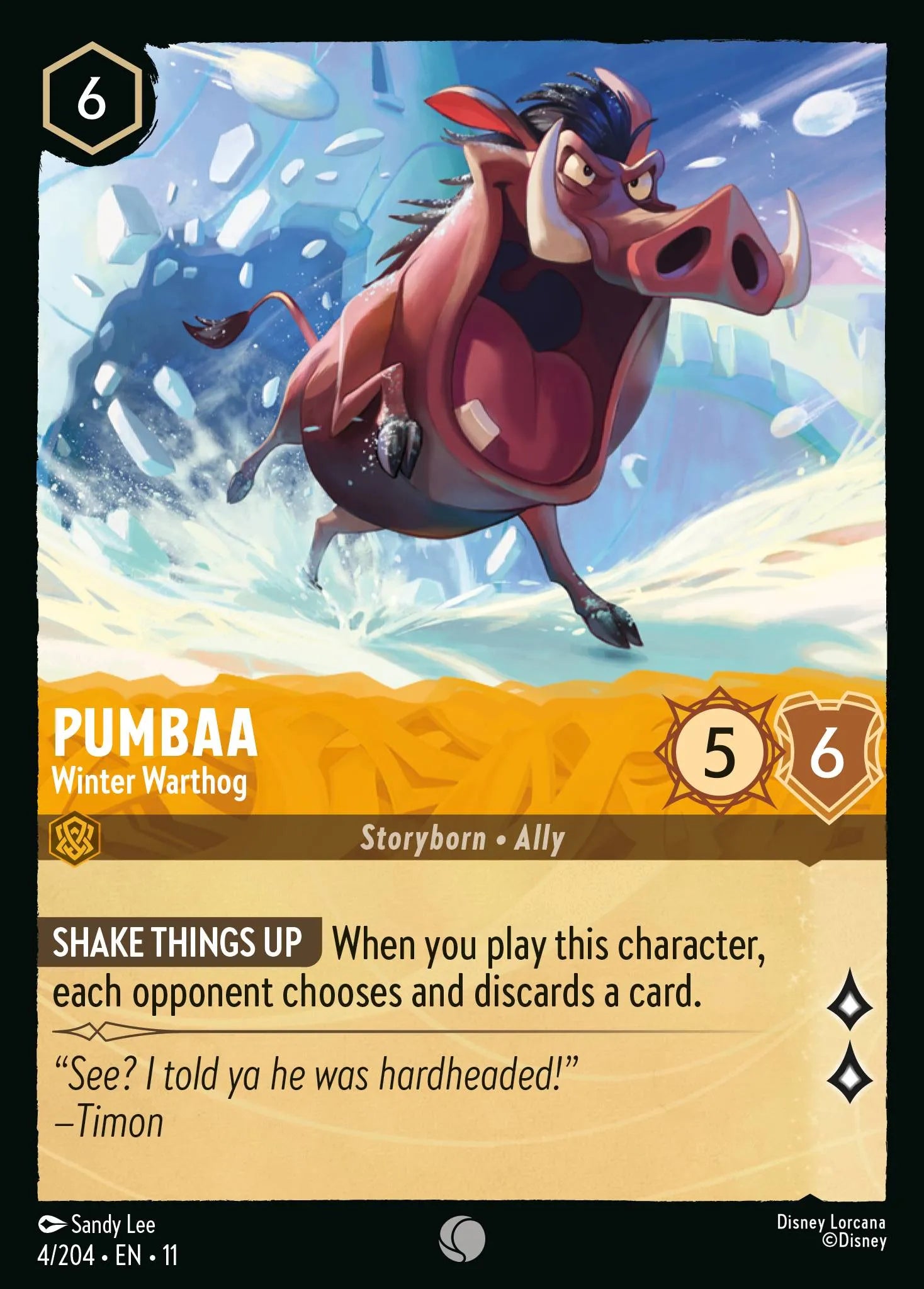 Pumbaa - Winter Warthog | Winterspell #4 (Near Mint Foil) | Disney Lorcana Single Australia (Near Mint)